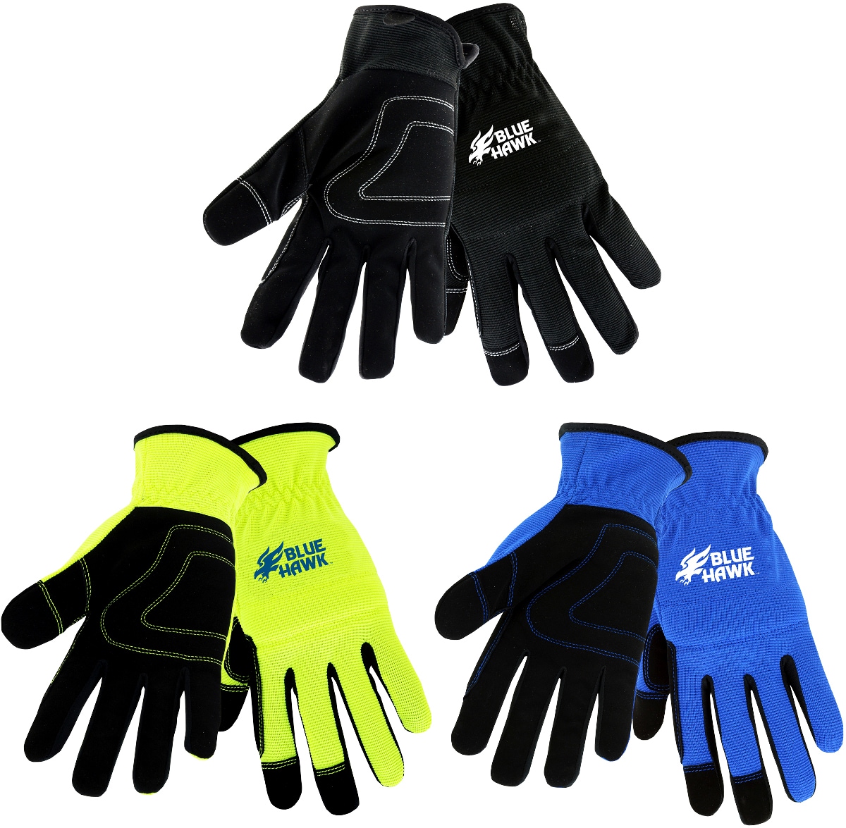 blue hawk gloves 3 pack