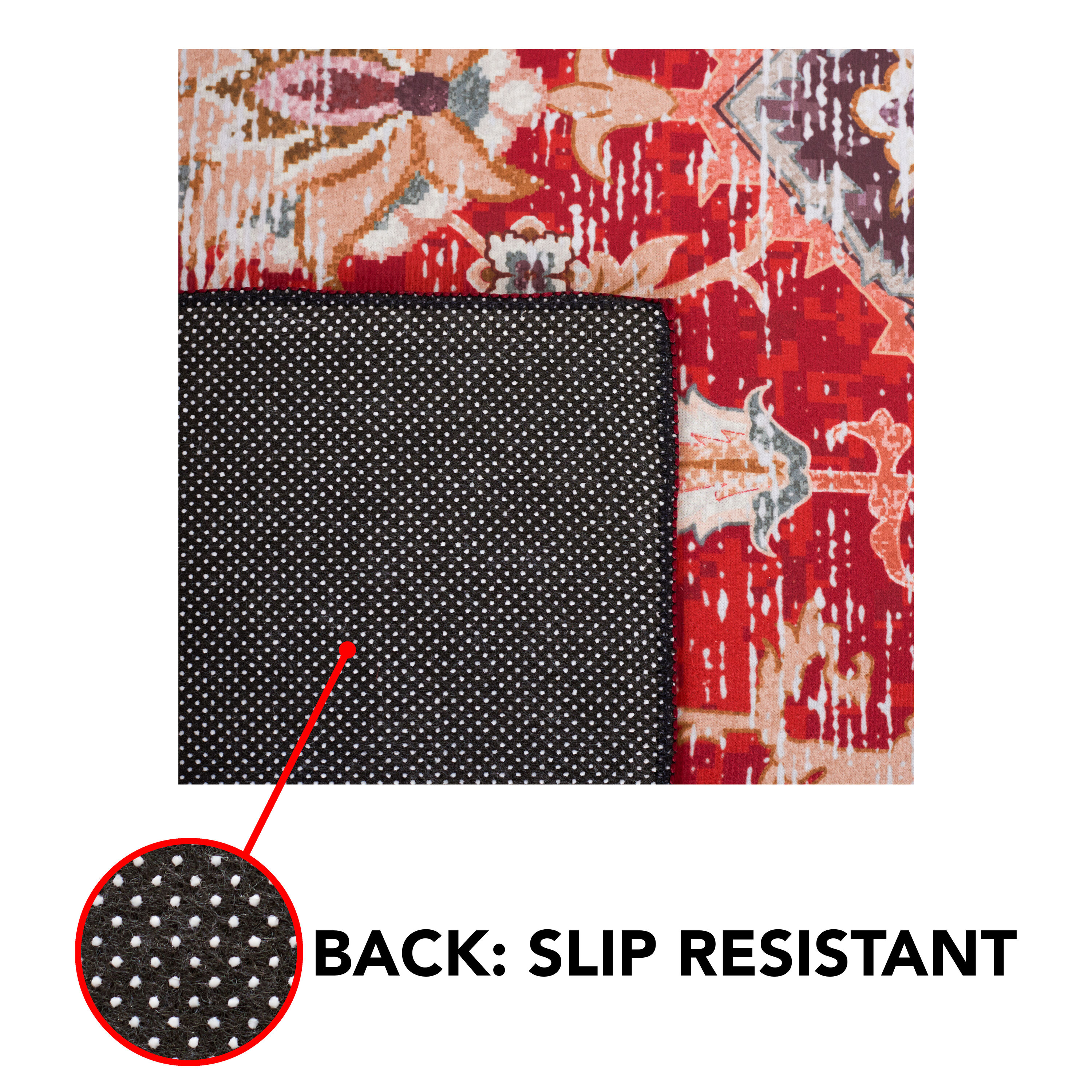 Tucson Easy-Care Red Synthetic 3x5 Area Rug