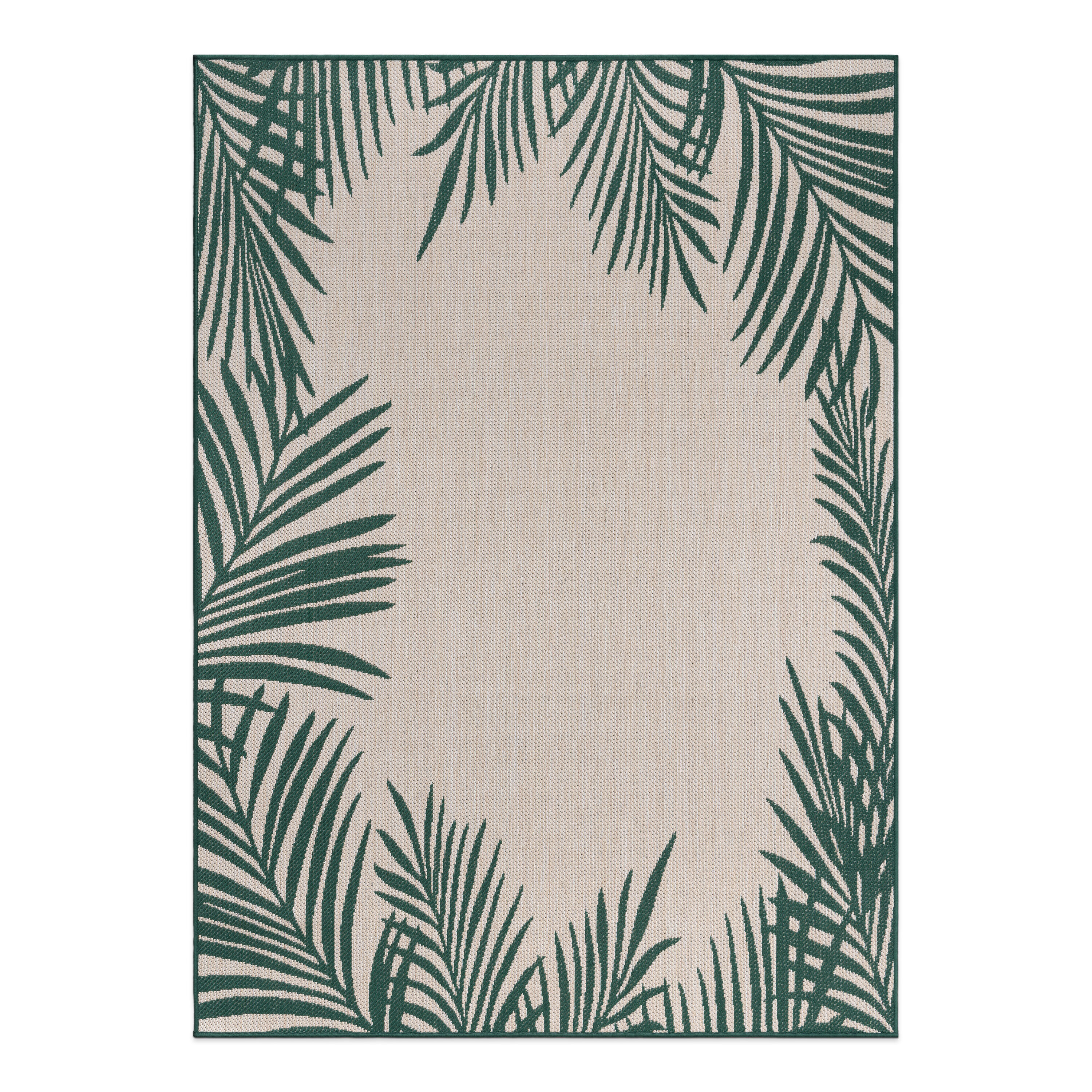 World Rug Gallery 112GREEN5X7 Summer 5 x 7 (ft) Loomed Polypropylene Green Rectangular Indoor/Outdoor Floral/Botanical Tropical Area rug
