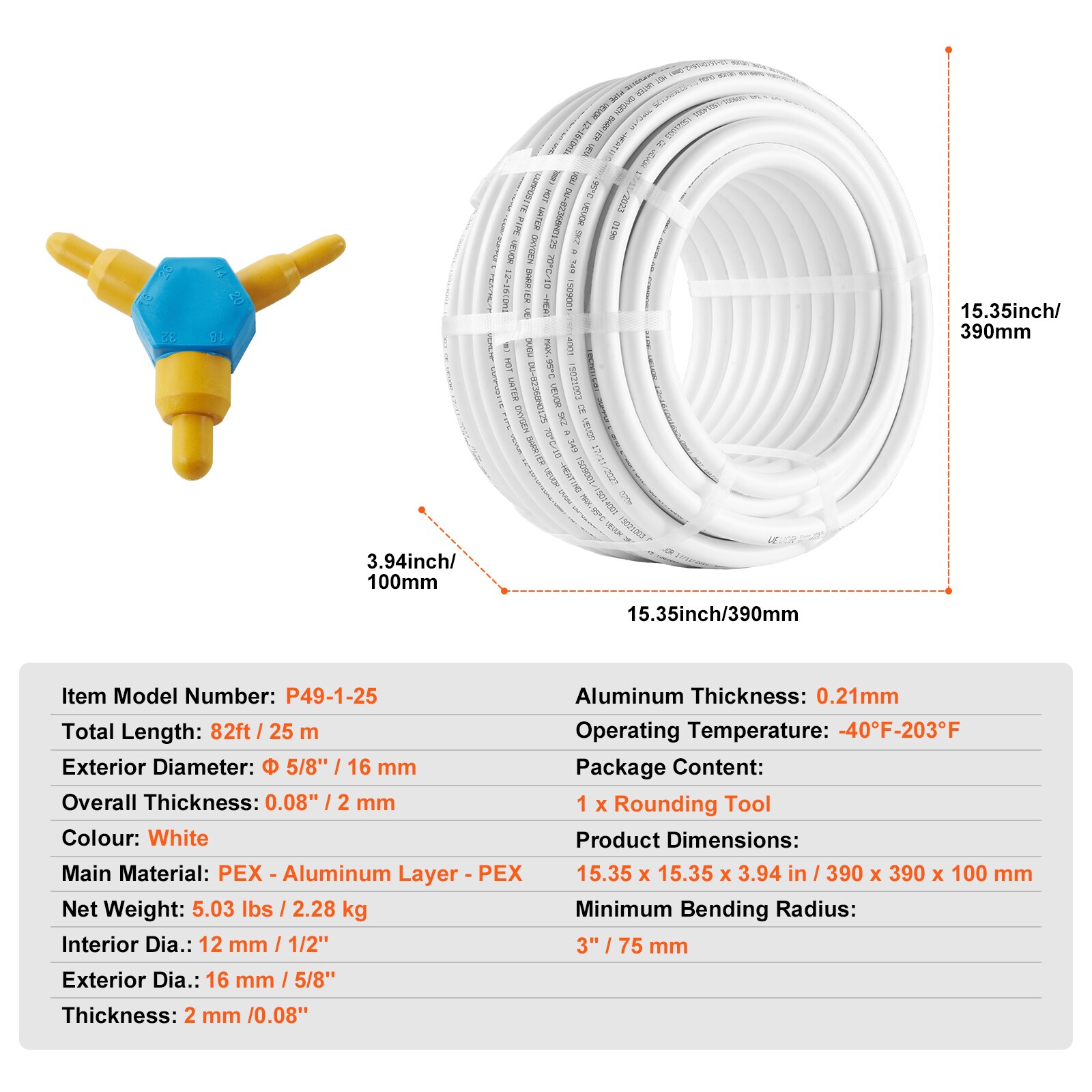 VEVOR LSGBSDDLP25MXXYZFV0 Pex-Crimp-Fittings - View #9