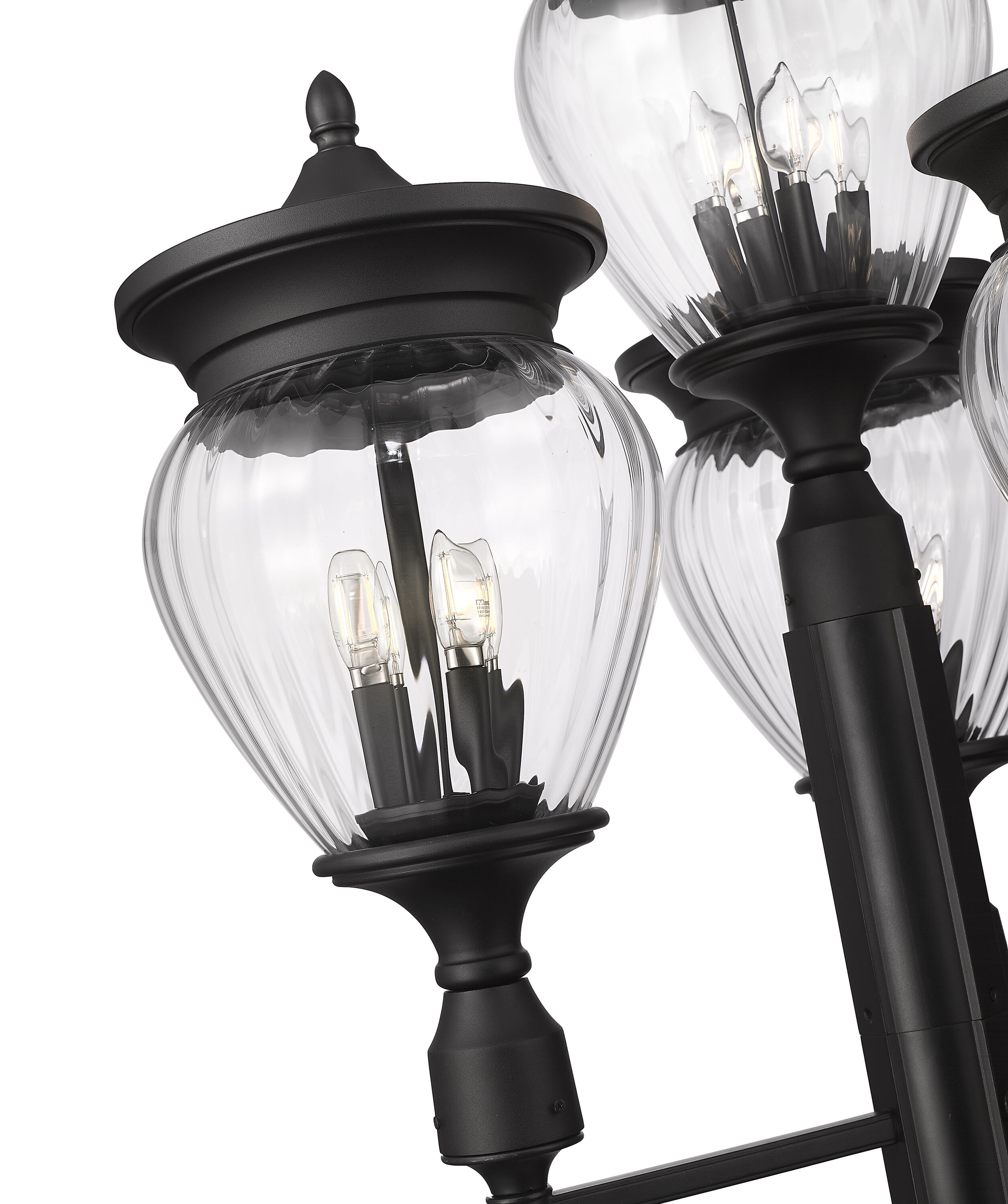 Z-Lite 5016PHBR-4-564P-BK Complete-Post-Lights - View #6