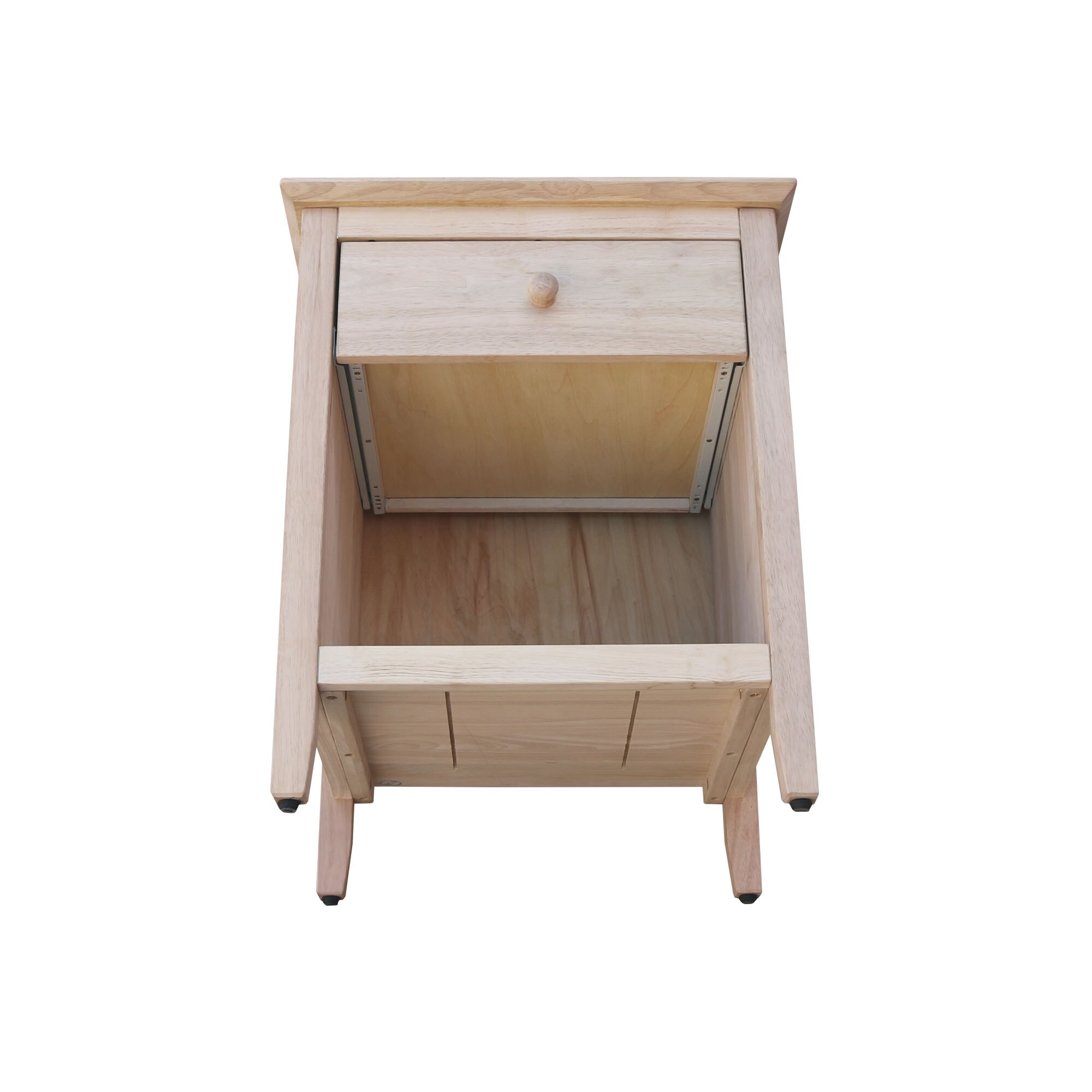 International Concepts Unfinished Rubberwood Nightstand