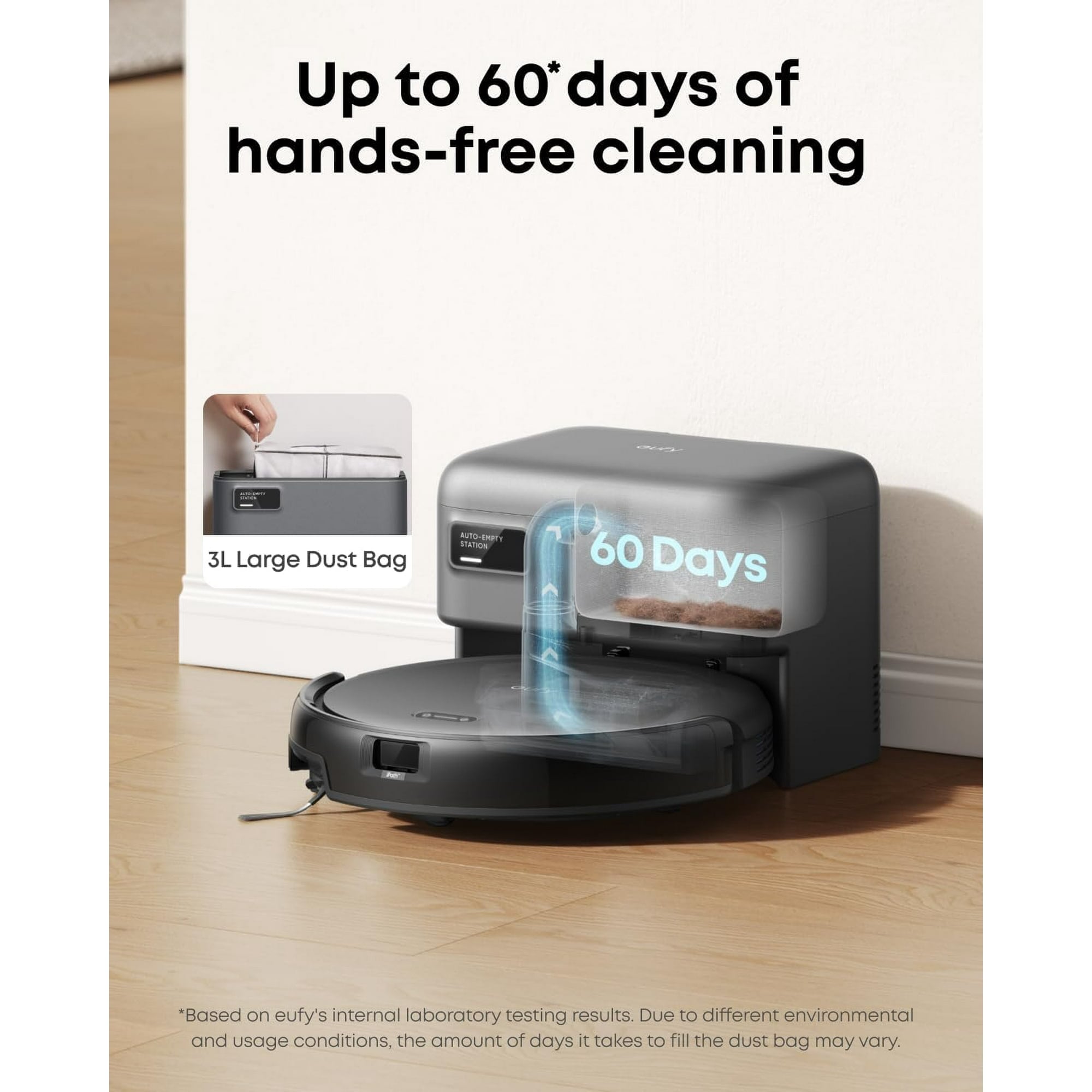 eufy Robot Vacuum C10 with Self Emptying 8 Weeks Hands Free with 6