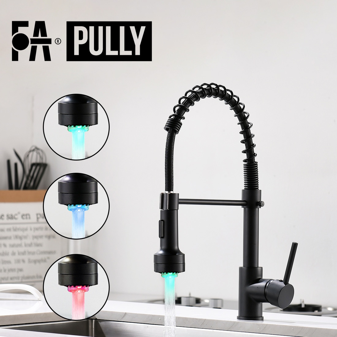 Fapully FA-B-1007B-LED Kitchen-Faucets - View #2