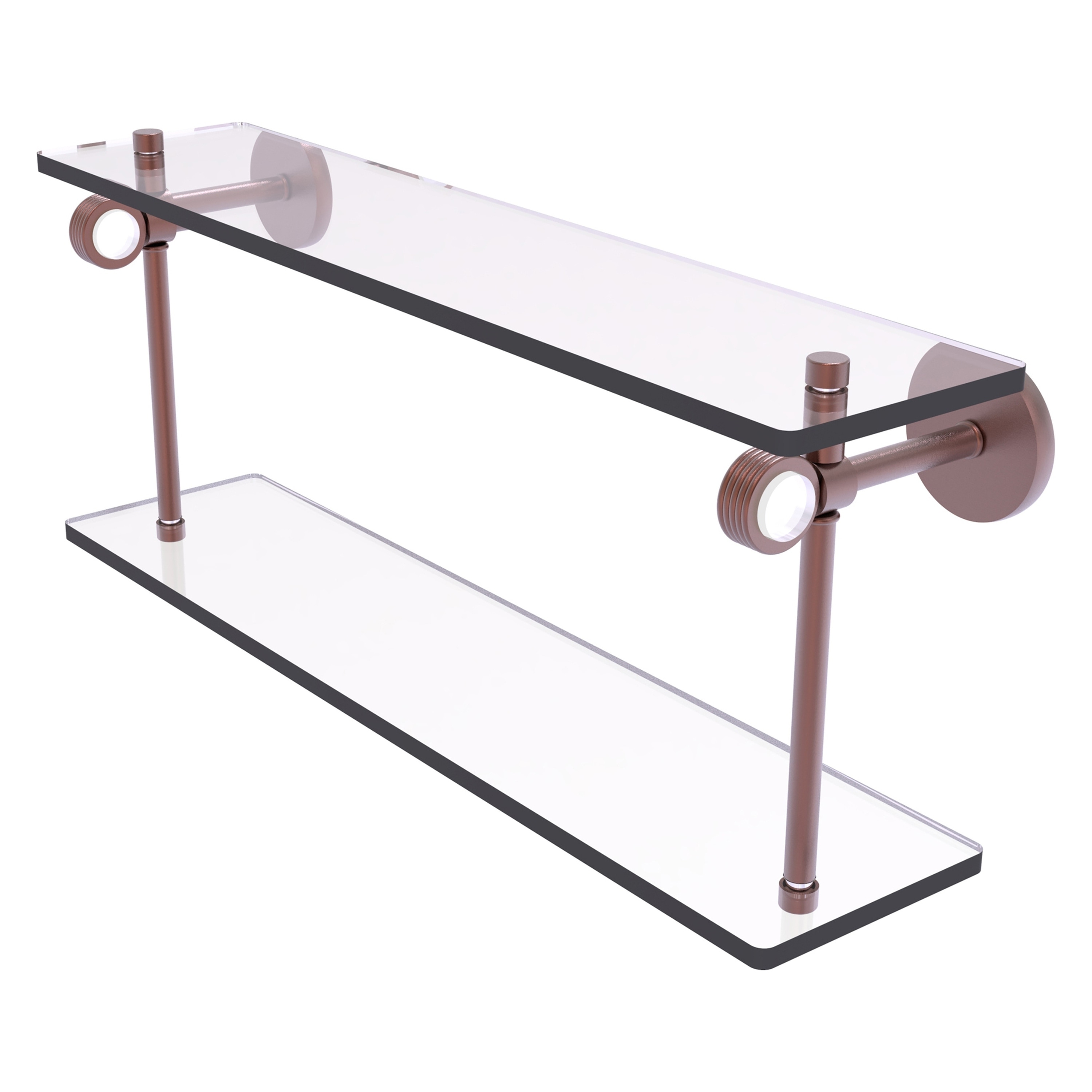 Allied Brass CV-2G-22-CA Clearview Antique Copper 2 -Tier Wall mount Bathroom Shelf ( 22-in x 9.2-in x 5-in )