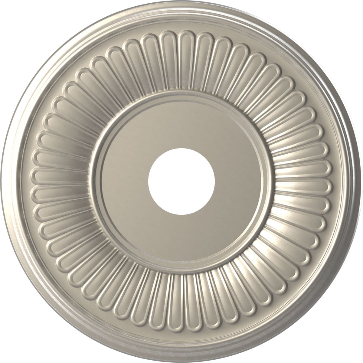 Ekena Millwork CMP19BEBAL Berkshire Thermoformed 19-in W x 19-in L Painted Bright Coat Aluminum PVC Whole Ceiling Medallion