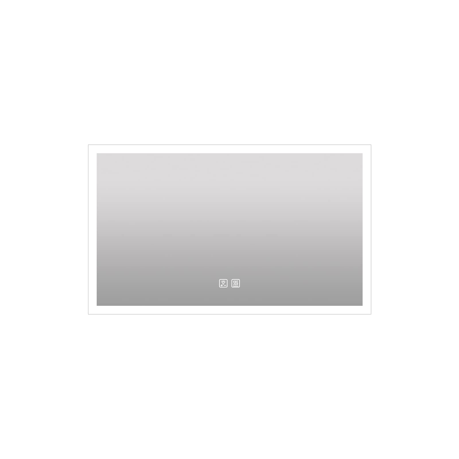 FurniFusion MA034024TD-OL 40-in x 24-in Polished Frameless Rectangle Dimmable LED Lighted Fog Free Bathroom Vanity Mirror ( Silver )