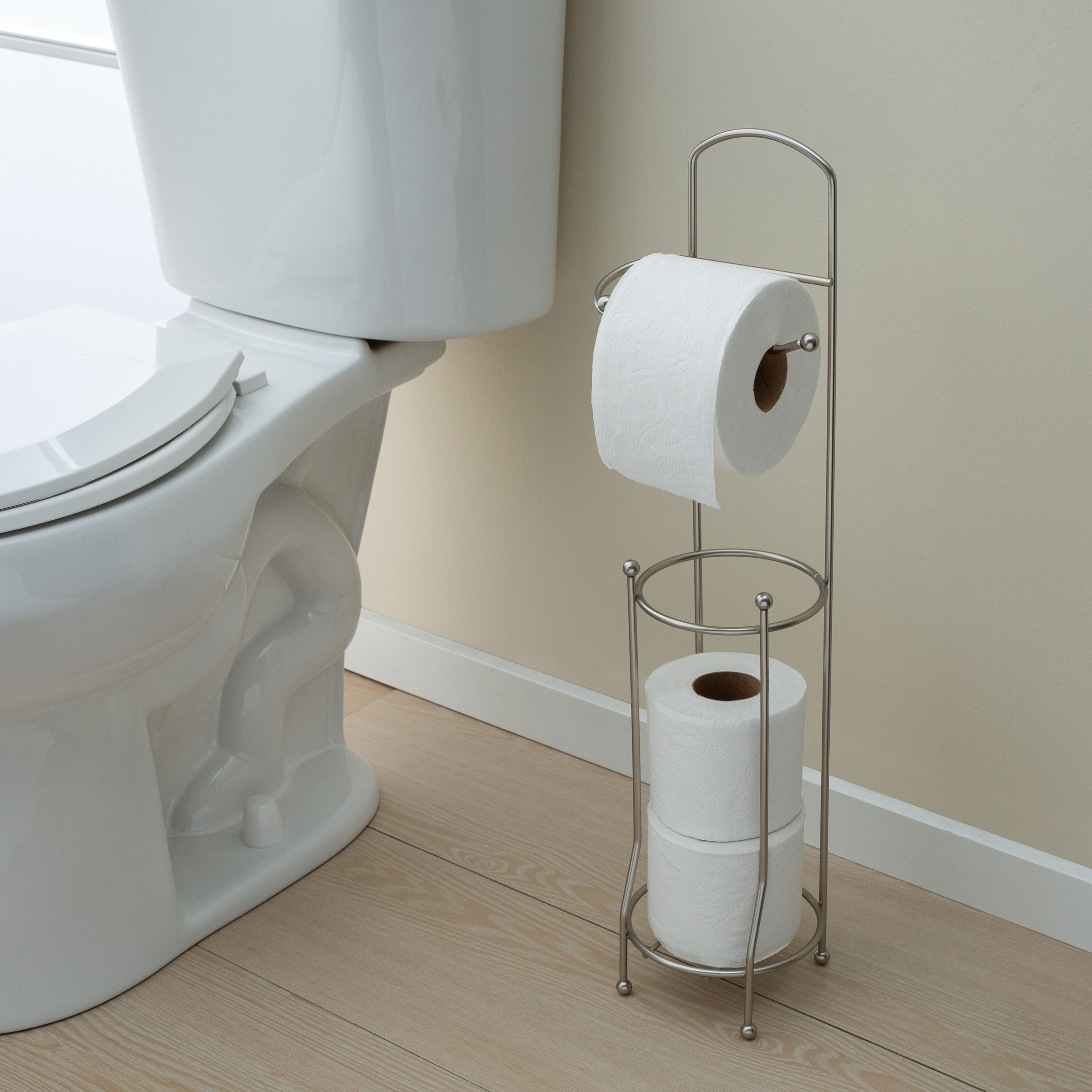 Toilet Paper Holder Stand, Free Standing Toilet Paper Holder for Jumbo  Mega, Stainless Steel Chrome Finish Toilet Paper Roll Holder, Housen  Solutions