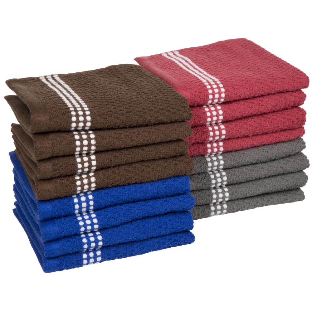 Hastings Home 100% Combed Cotton Woven Dish Cloths - Multiple Colors, 8 Pack