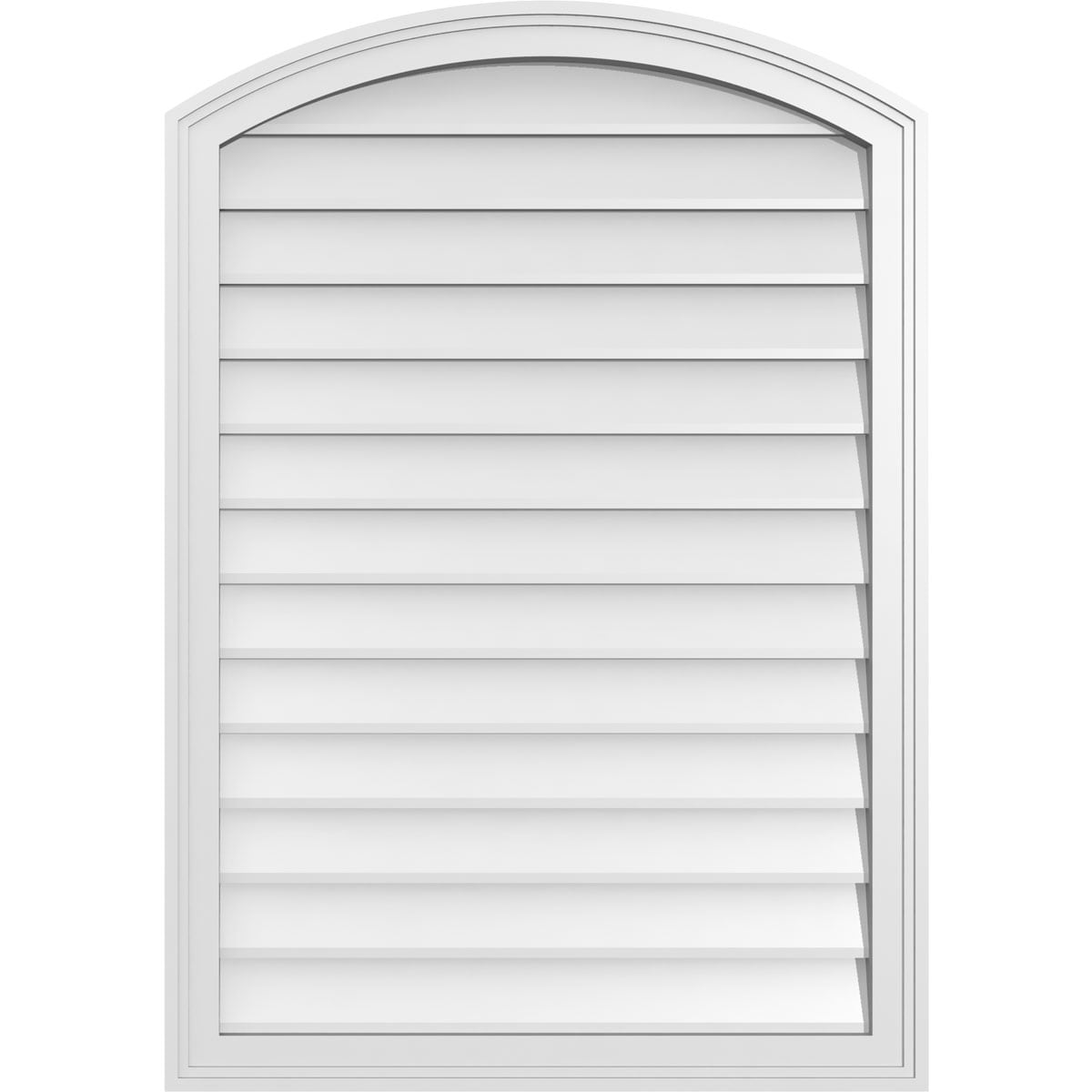 Ekena Millwork GVPAR28X4002SN 28-Inches x 40-Inches Off-white Round top PVC Gable Louver Vent