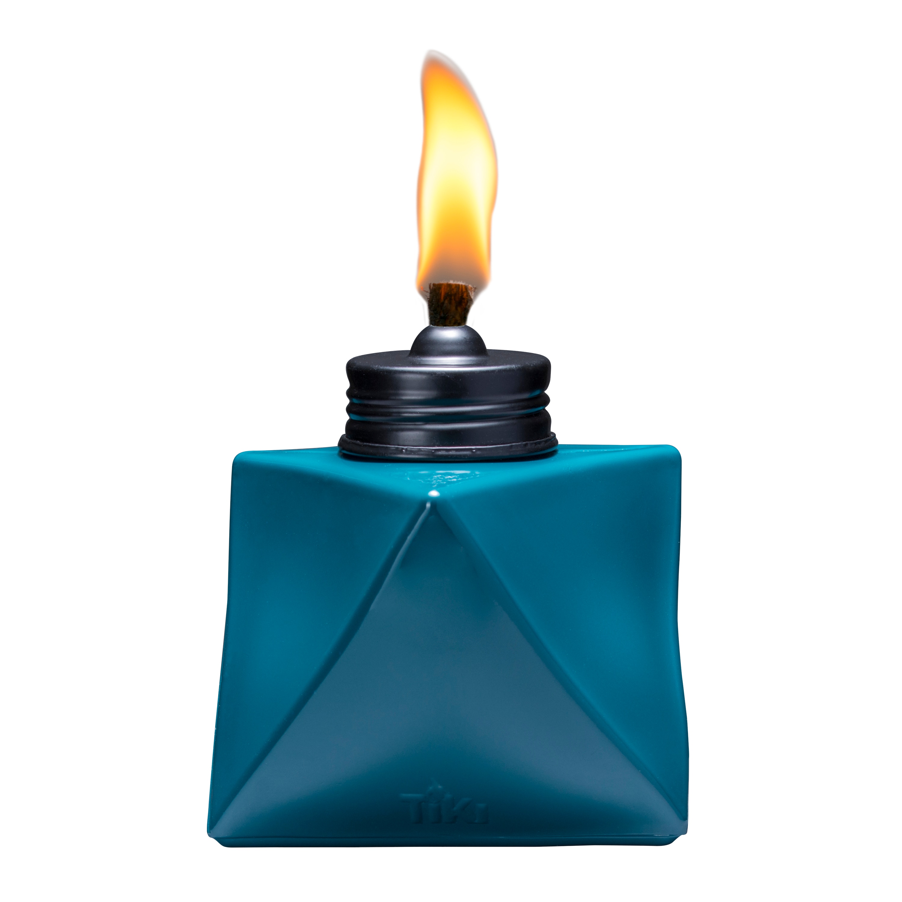 Tiki 4.25 Inch Glass Prism Table Torch Set in Blue, Teal, and Red