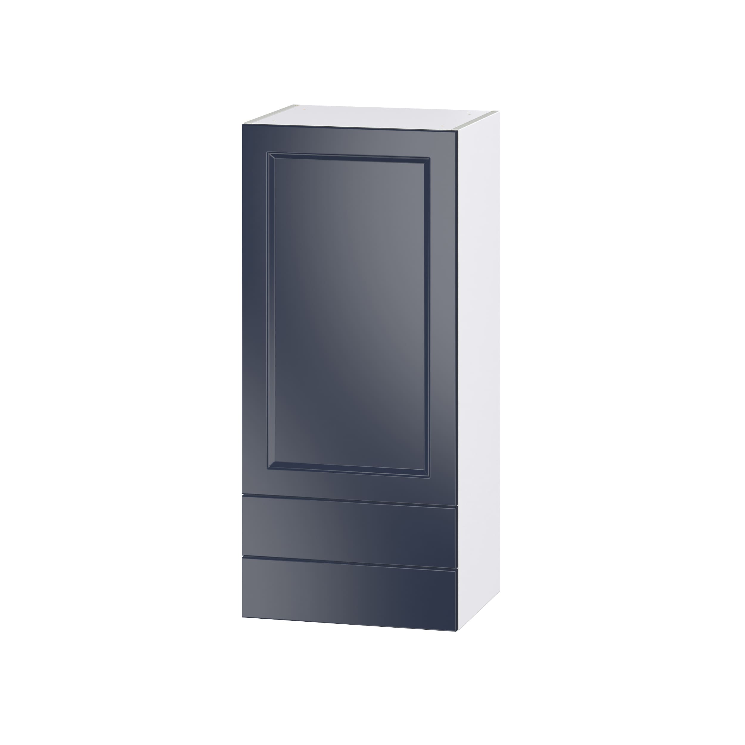 Hugo&Borg DSW1840B(L/R)-LO Lorette 18-in W x 40-in H x 14-in D Navy Blue 2 -Drawers Wall Fully assembled Cabinet (Recessed Panel Shaker)