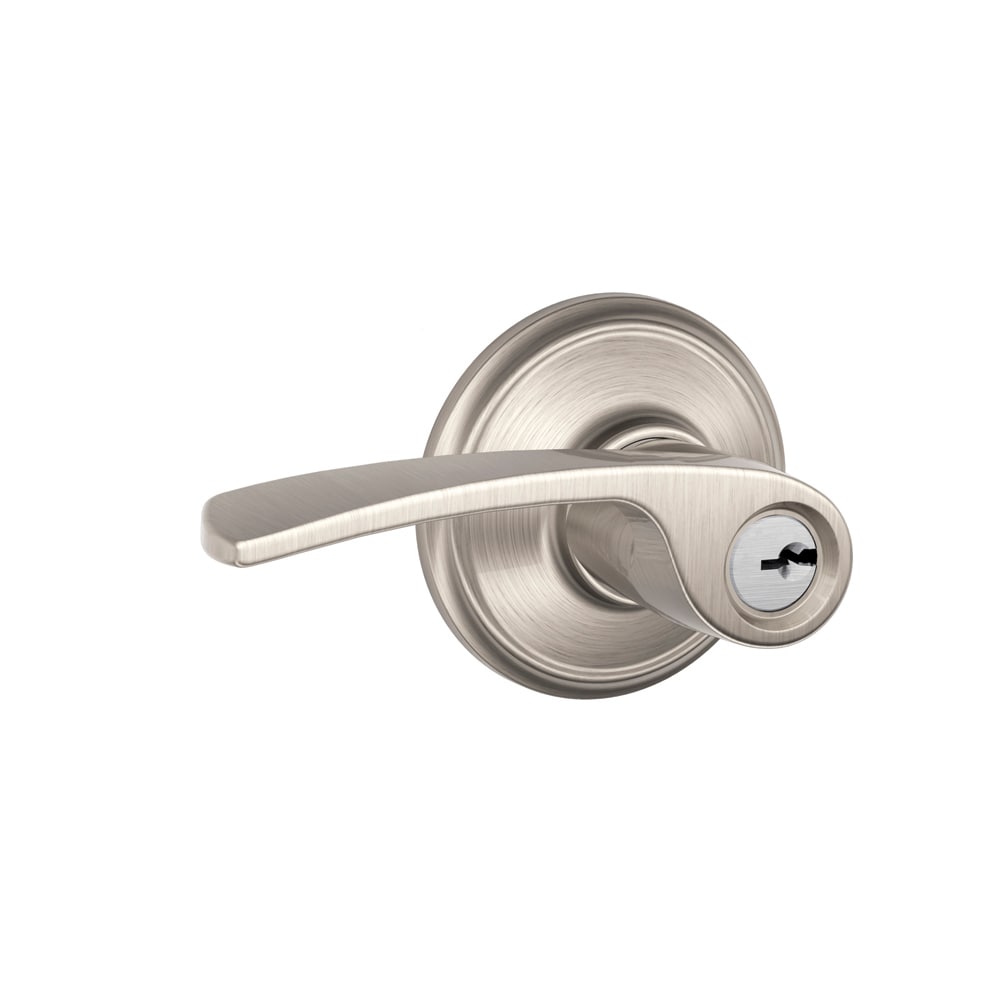Schlage Fa51-chp Champagne Single Cylinder Keyed Entry Door Lever Set with Decor Satin Nickel