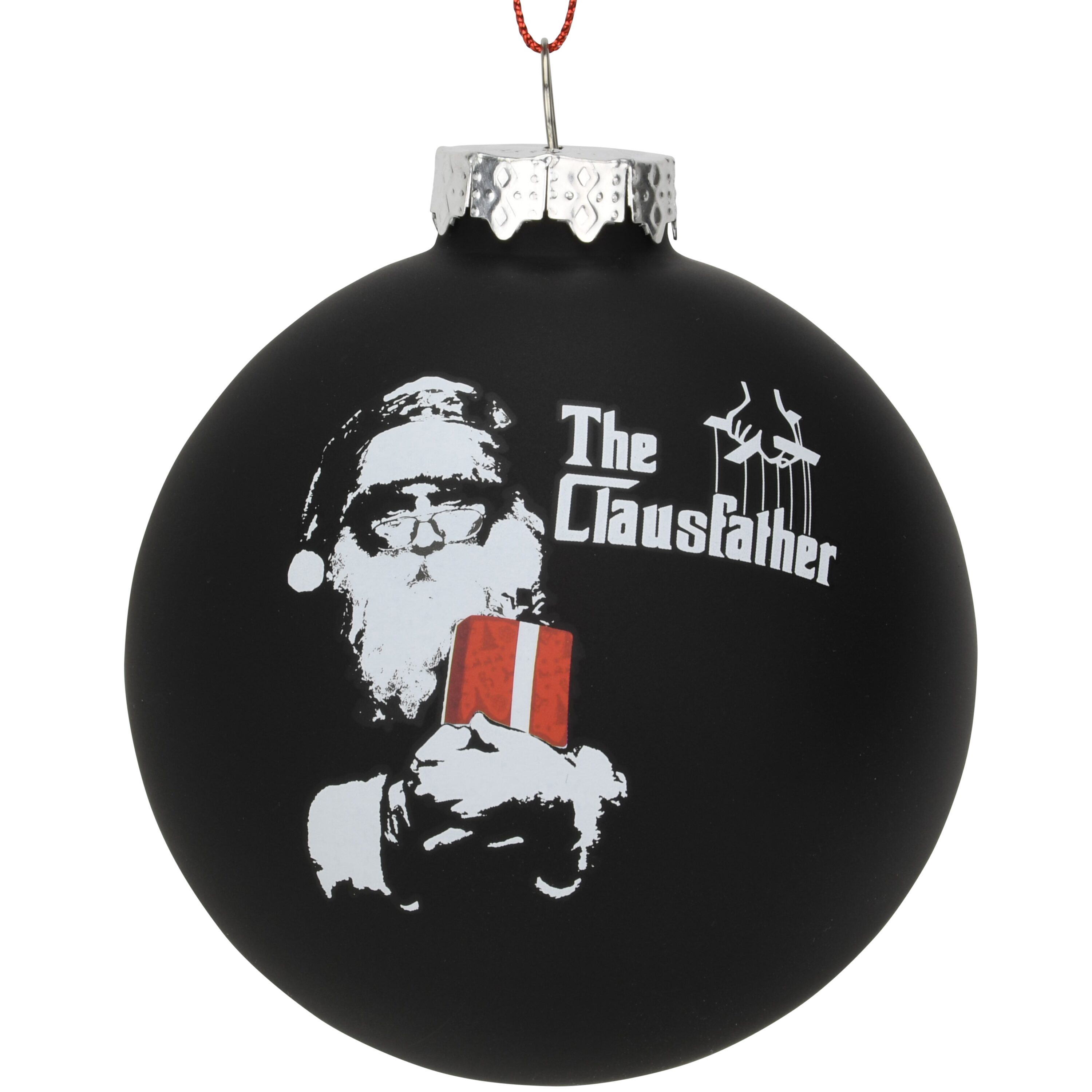 Tree Buddees The Clausfather Movie Poster Parody Funny Glass Christmas Ornament