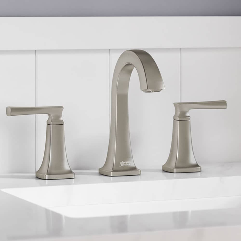 American Standard 7426801.295 Belmeade Brushed Nickel Widespread 2-handle WaterSense High-arc Residential Handle Bathroom Sink Faucet with Drain