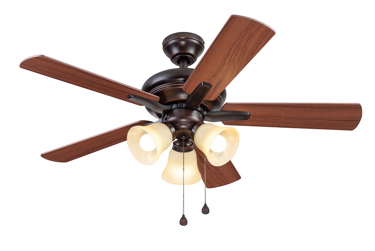 Harbor Breeze 42-in Oil Rubbed Bronze Downrod/Close Mount Ceiling Fan with Light 