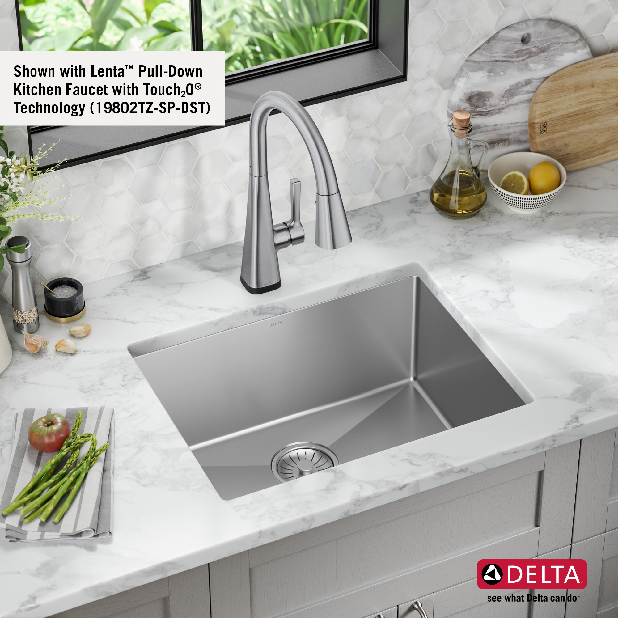 Delta Lenta Undermount 23-in x 18-in Stainless Steel Single Bowl Stainless  Steel Workstation Kitchen Sink with Drainboard