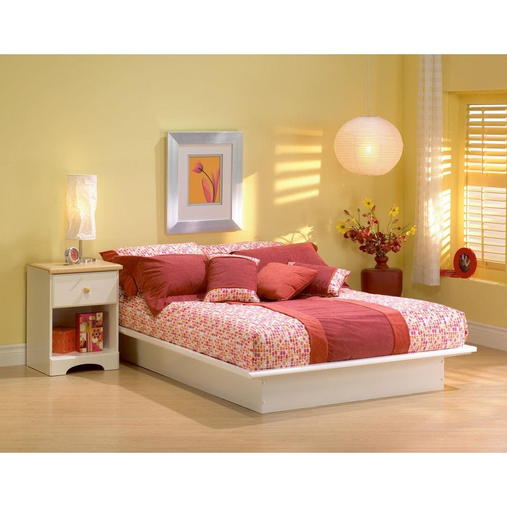 South Shore Furniture Step one Pure White Queen Composite Platform Bed with Storage in the Beds department at Lowes