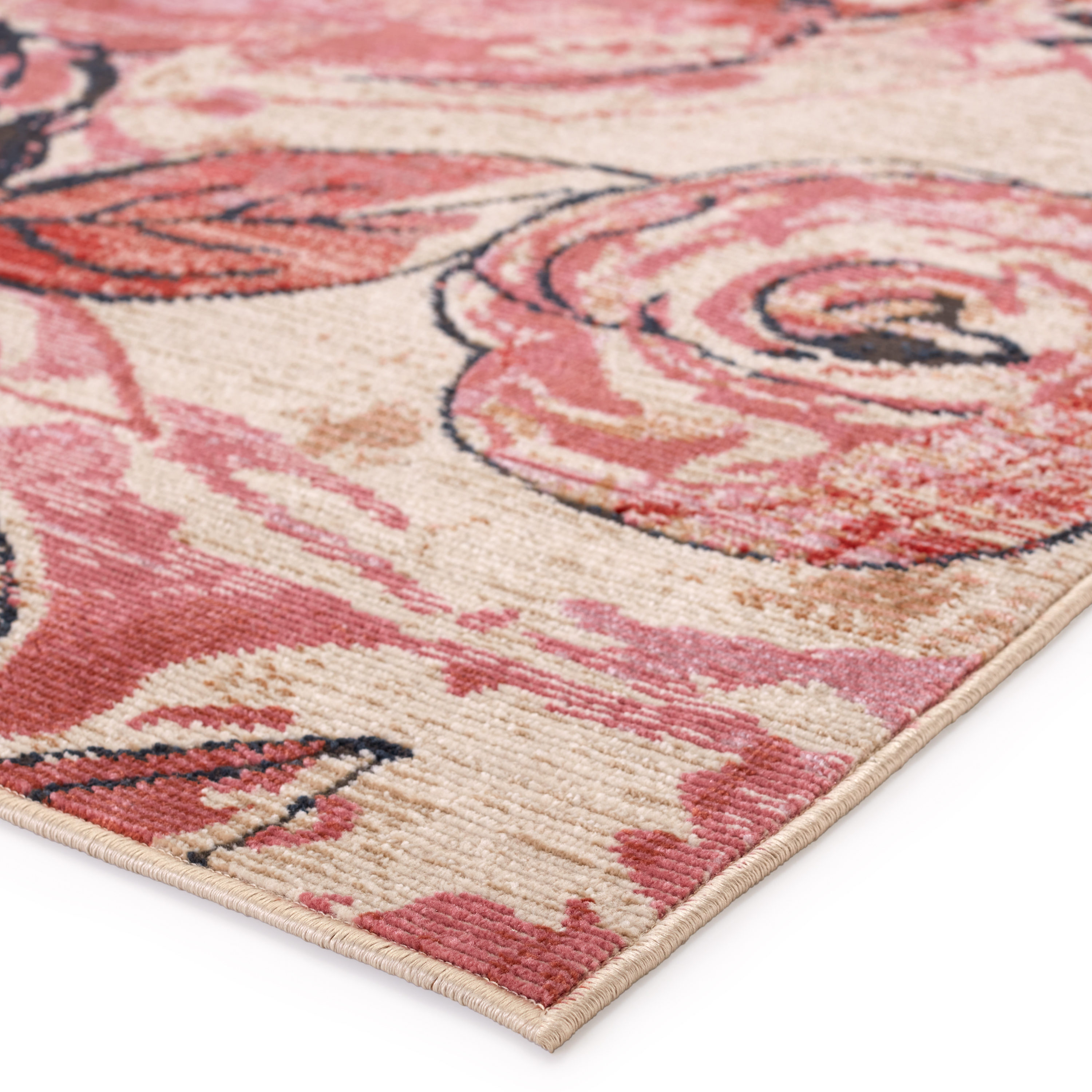 Hermione Red Floral 8' x 10' Synthetic Area Rug