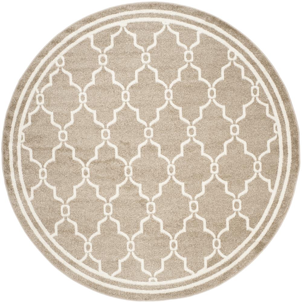 Safavieh AMT414S-7R Marion 7 x 7 (ft) Loomed Polypropylene Wheat/Beige Round Indoor/Outdoor Trellis Area rug