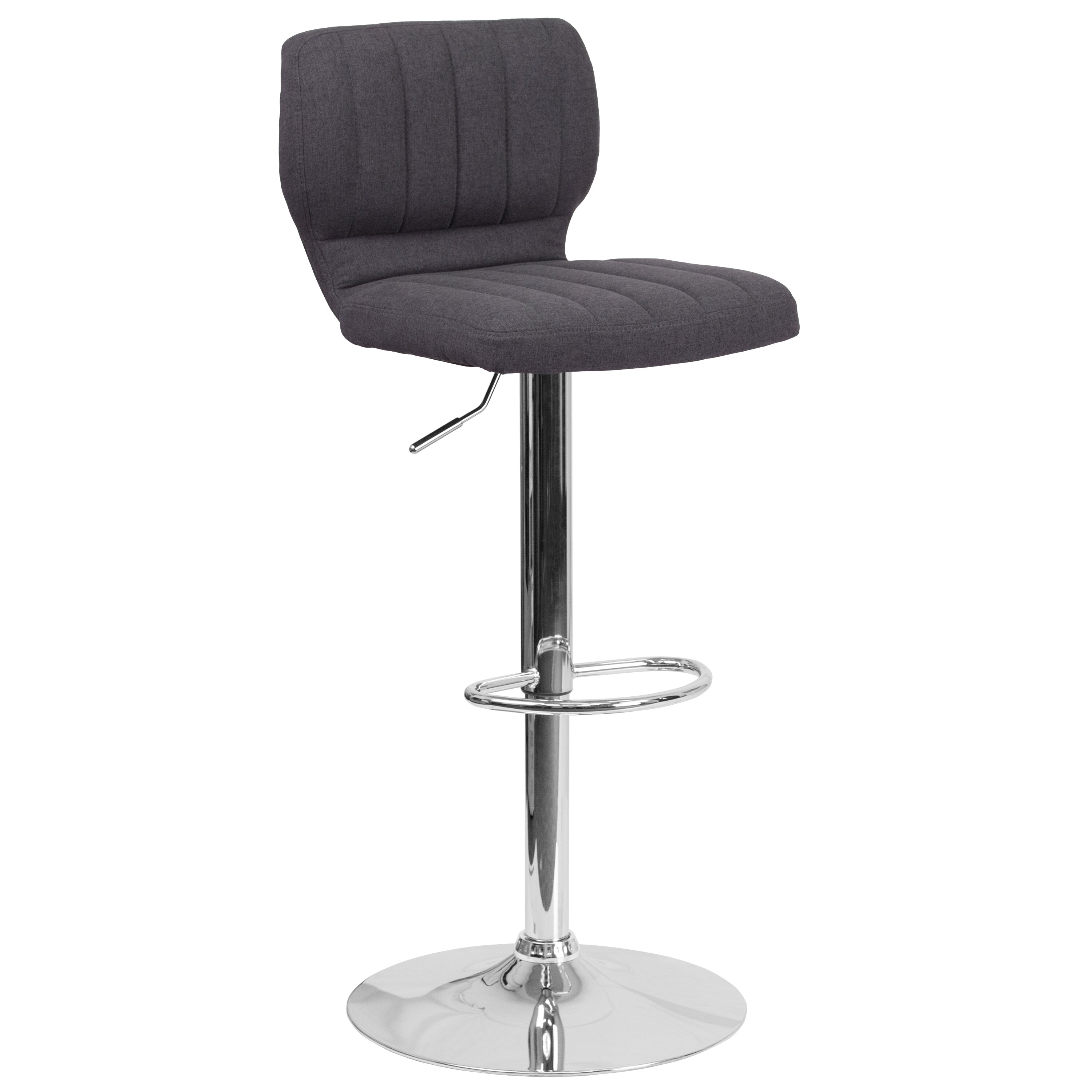 Flash Furniture 889142048947 Charcoal Fabric 25.0-in H Adjustable Counter height Upholstered Swivel Metal Bar Stool