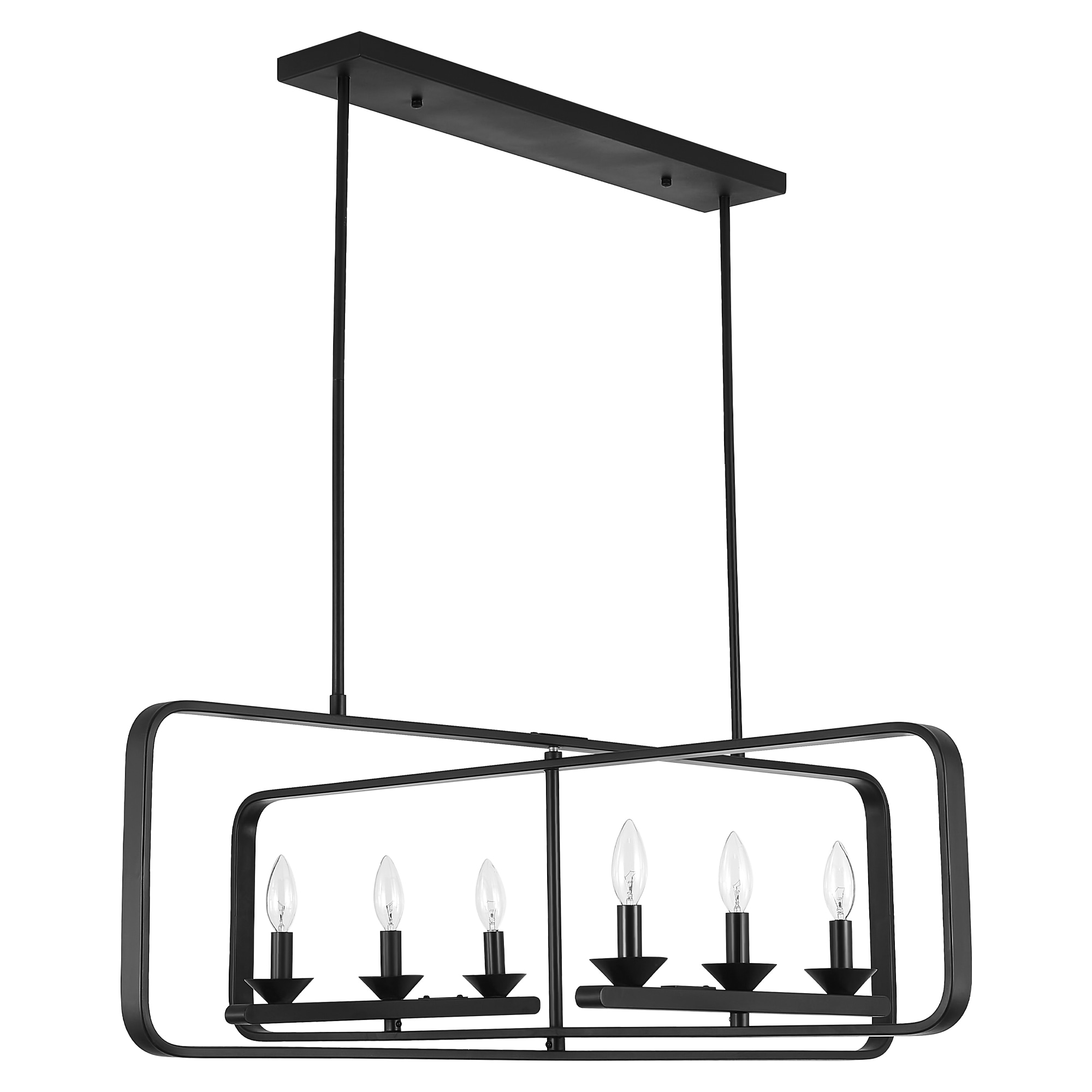Oaks Decor BDFC4110OKEL Ridge 6 -Light Matte Black Modern/contemporary For Use in Bathrooms, Bedrooms, Dining Rooms, Foyers, Kitchens, Living Rooms Chandelier