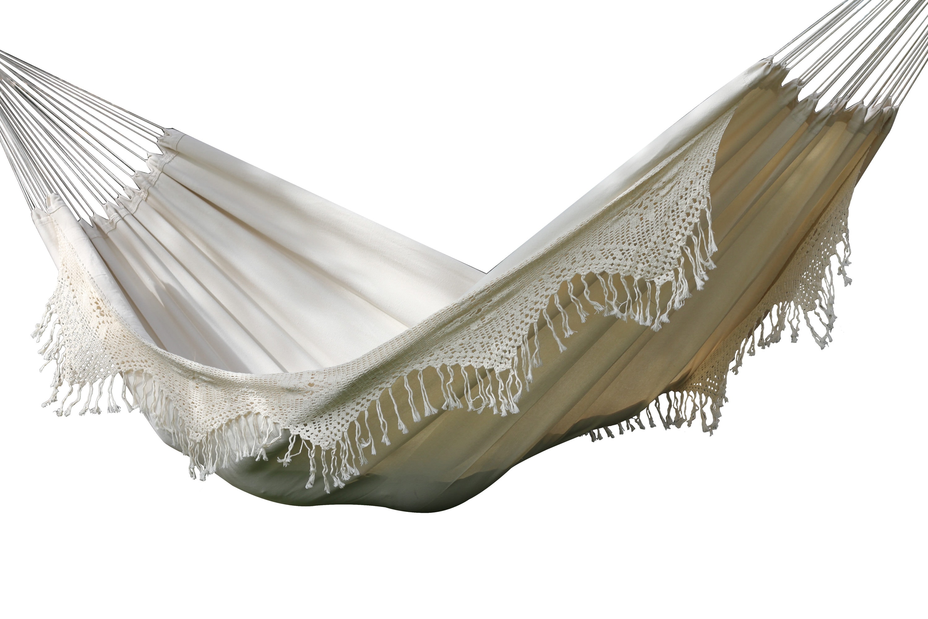 Natural Off-White Cotton Double Deluxe Brazilian Hammock