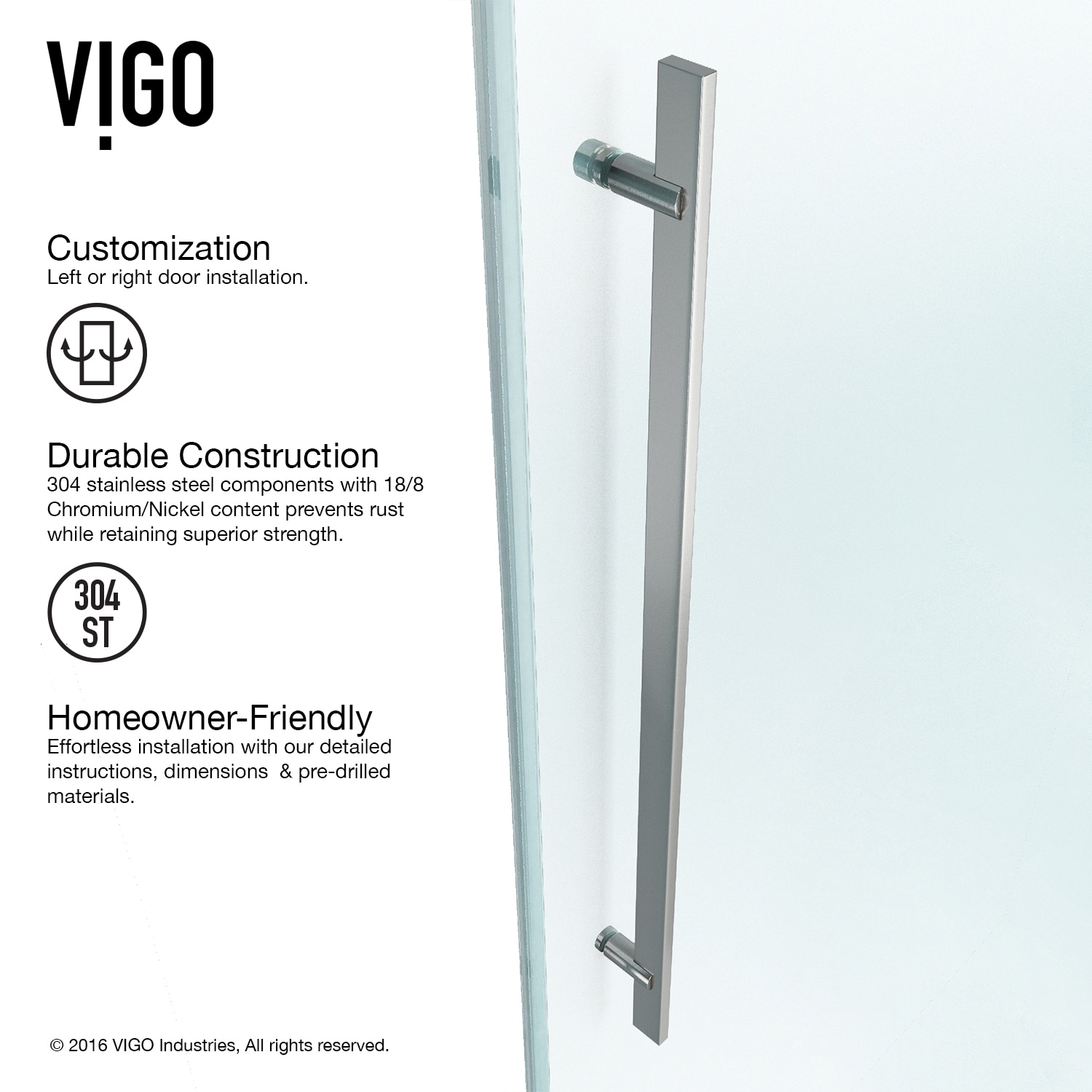 Luca 56-60" Frameless Sliding Shower Door with Clear Glass