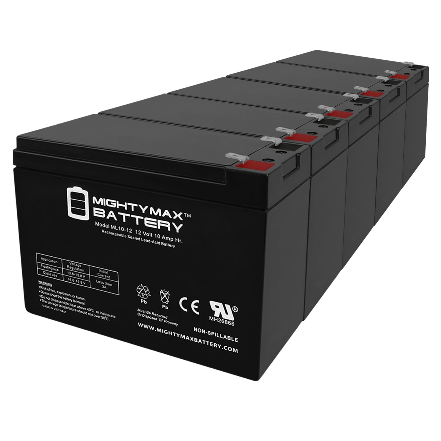 Mighty Max Battery MAX3855739 12V 10AH for Conext CNB700 Rechargeable Sealed lead acid 12100 Backup power Batteries 5 -Pack