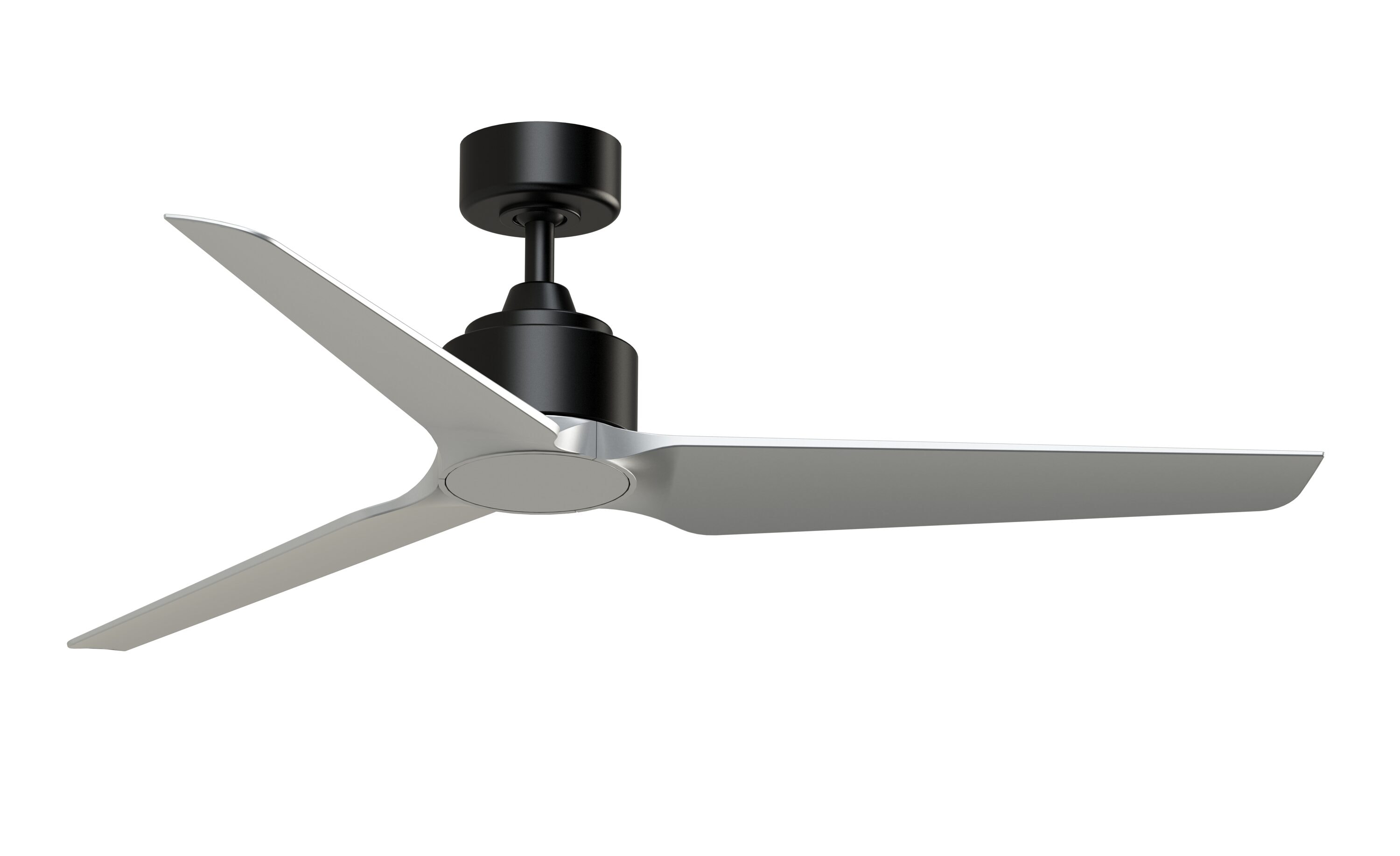 Fanimation TriAire Custom 56-in Black with Silver Blades Indoor/Outdoor Smart Propeller Ceiling Fan Light Kit Compatible and Remote (3-Blade) FPD8514BLW-56SLW Sansujyuku sansujyuku.com