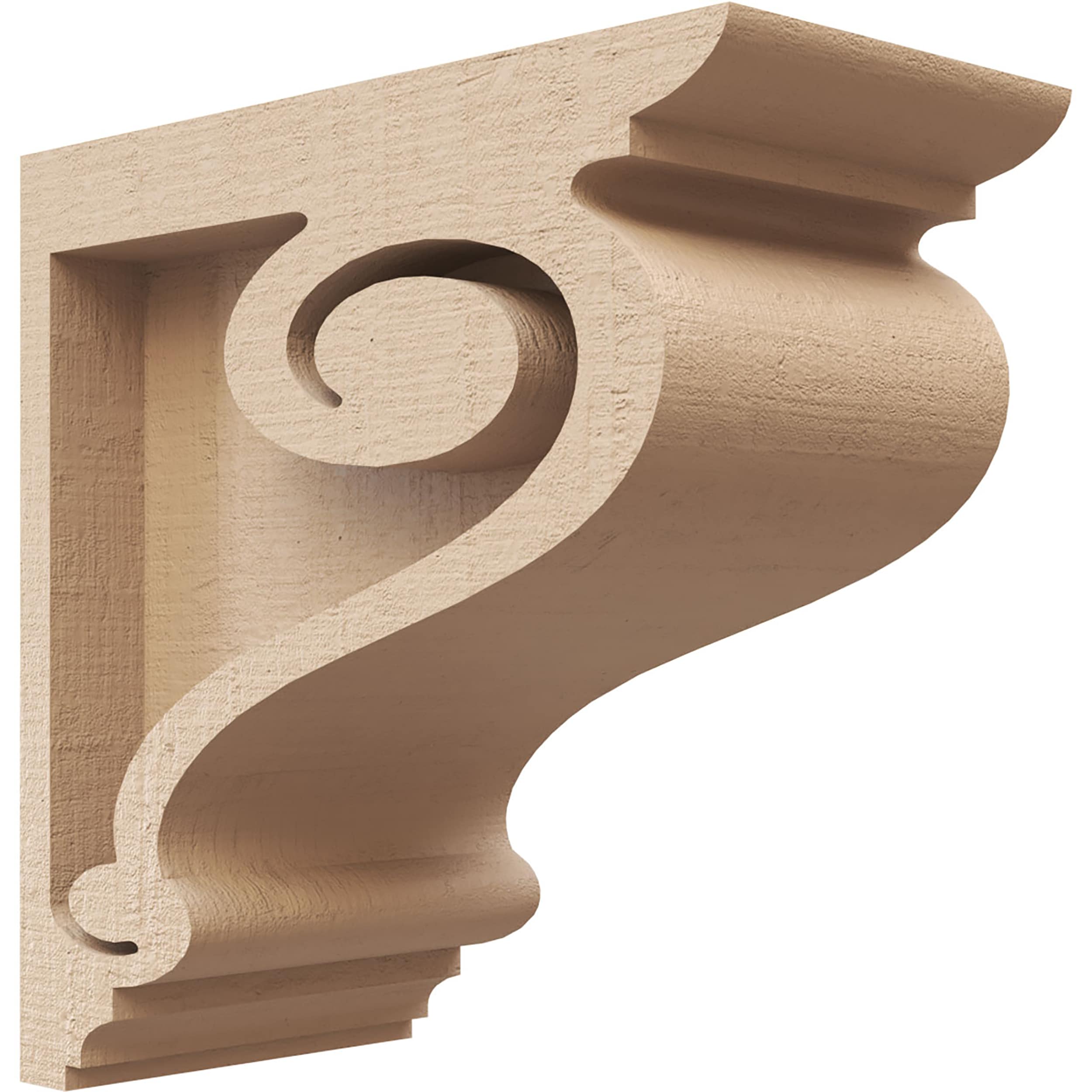 Ekena Millwork CORU02X04X04SCRRCPR 3-in x 4-in x 9-in Rough Cedar Woodgrain TimberThane Primed Urethane Paintable/Stainable Corbel