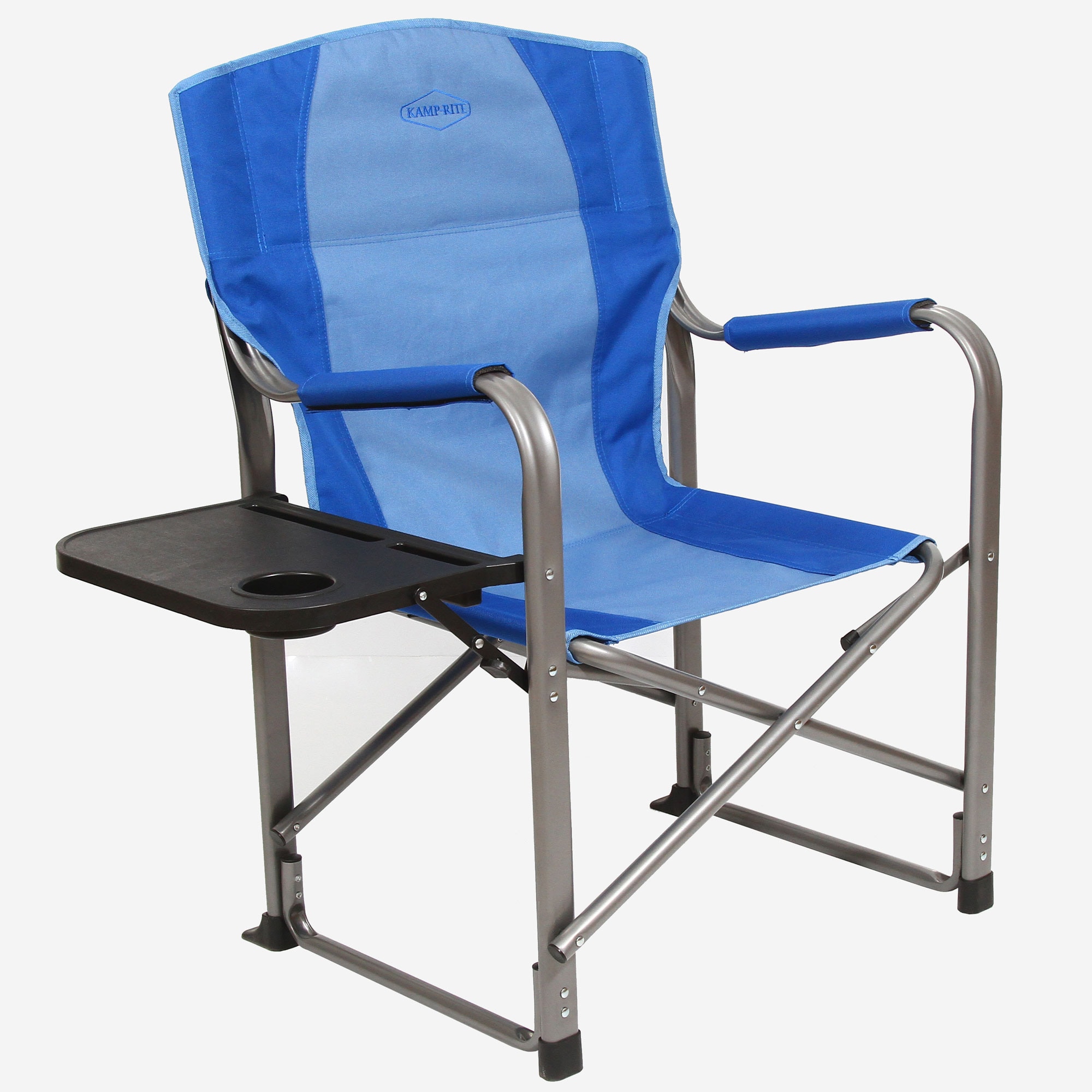 Heavy Duty Padded Folding Camping Directors Chair with Cup Holder Portable blue 