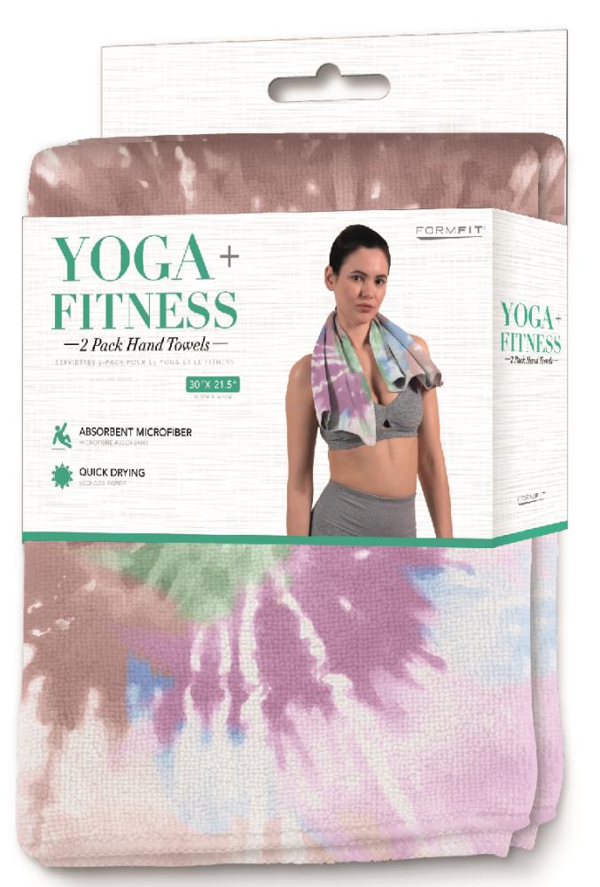 FormFit Multi Color Polyester Blend Yoga Towel - 2 Pack Hand Towel