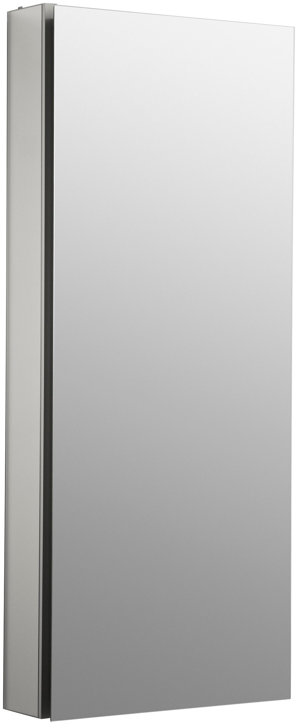 KOHLER 2913-PG-SAA Catalan 15-Inches x 36.125-Inches Surface/Recessed Mount Anodized aluminum Mirrored Rectangle Medicine Cabinet with Outlet