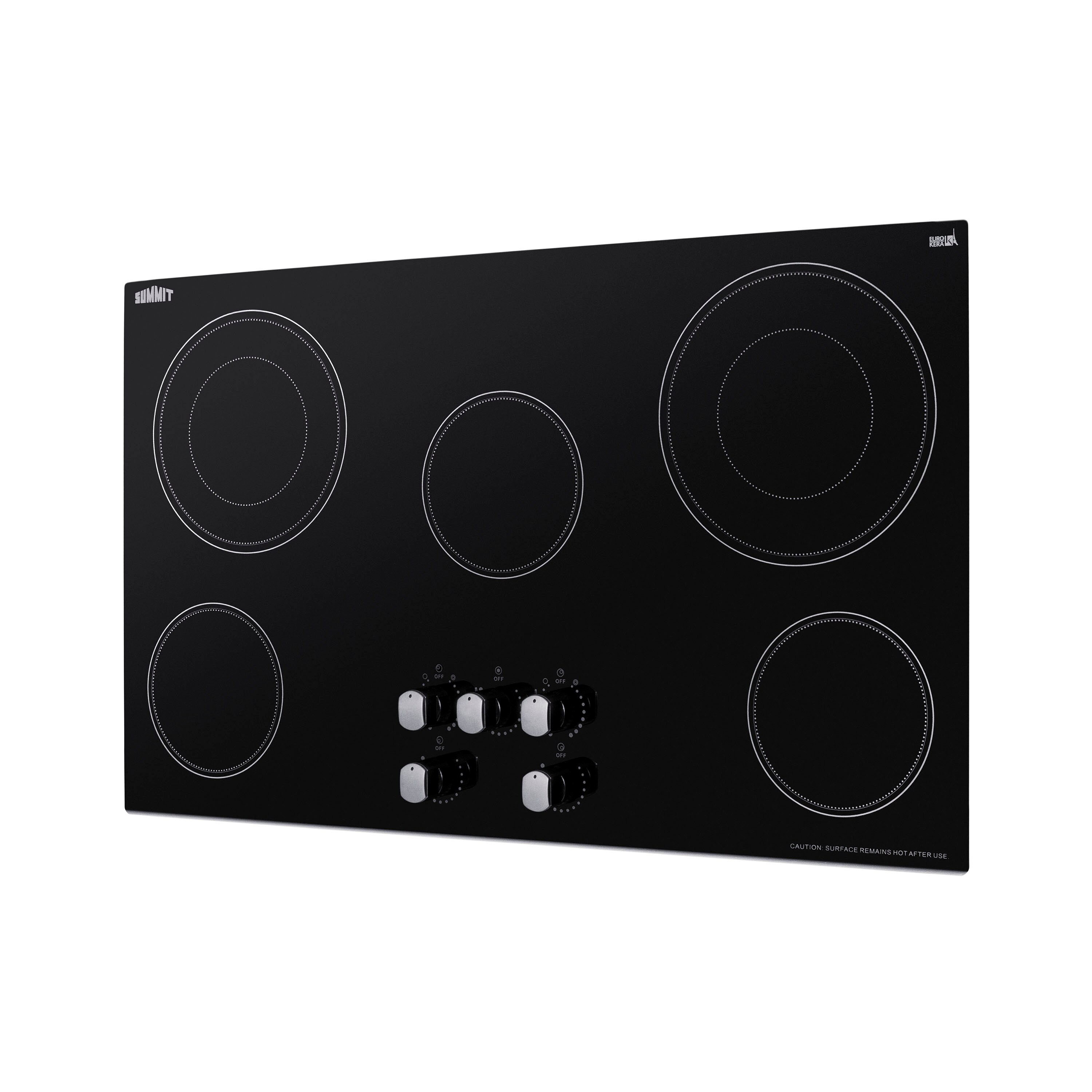 Summit - 36 Wide 208-240V 5-Burner Radiant Cooktop | CR5B36MB