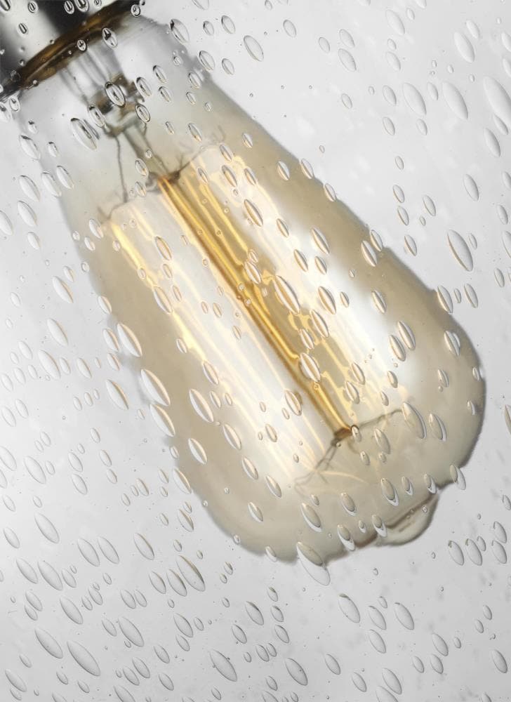 Satin Nickel Clear Seeded Glass Mini Pendant Light