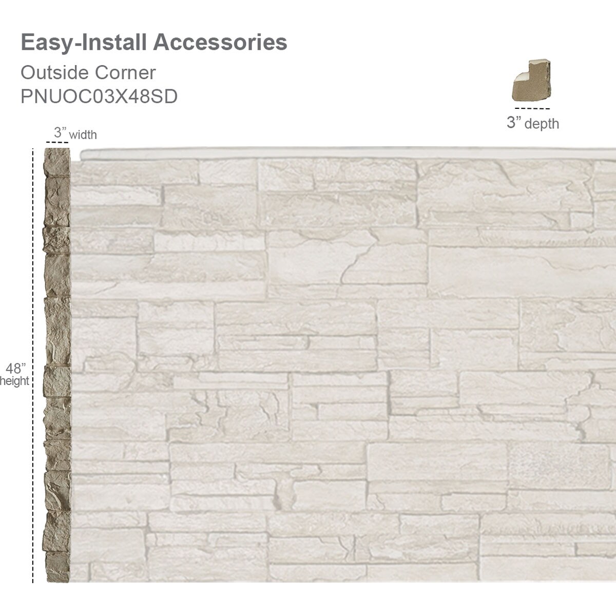 Ekena Millwork PNUOC03X48SD Stone-Veneer - View #2
