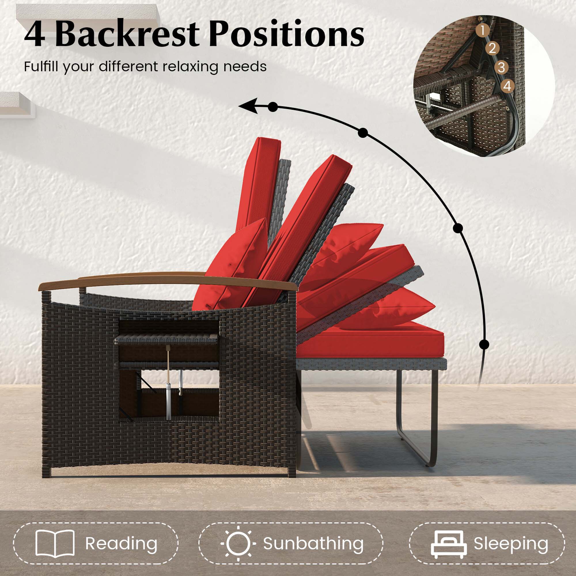 Costway LWS00075 Patio-Sofas-Daybeds - View #3