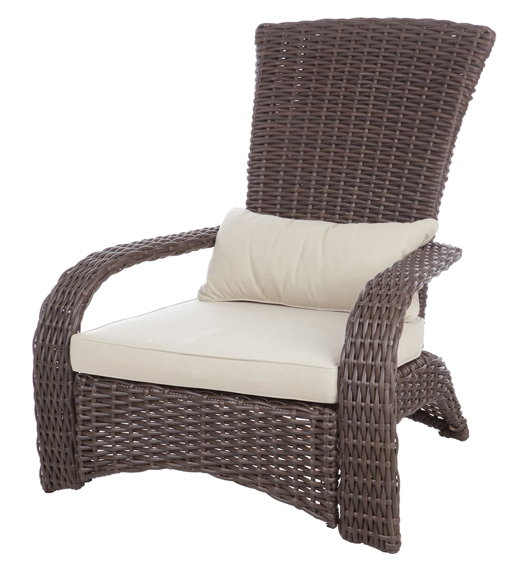 Outdoor Wicker Rattan Patio Porch Deck Adirondack Chair Seat Cushion Mix Brown 
