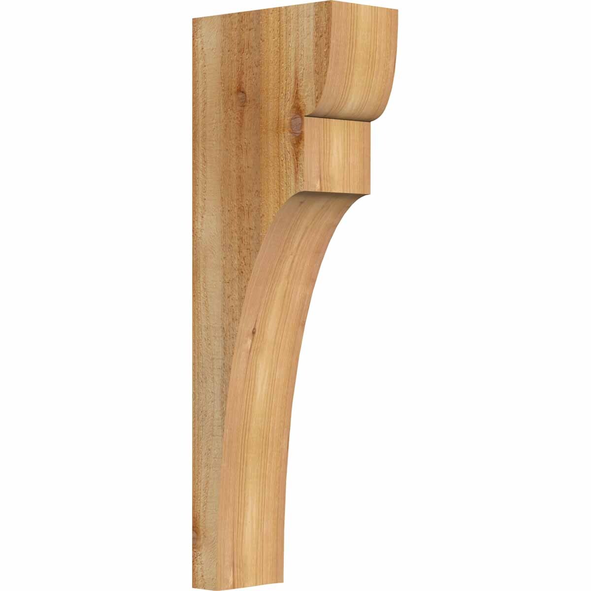 Ekena Millwork COR04X08X24YOR00RWR 4-in x 8-in x 24-in Yorktown Unfinished Western red cedar Wood Paintable/Stainable Corbel