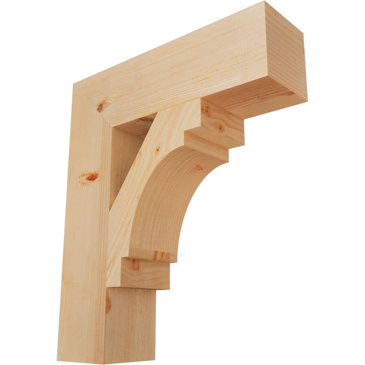 Ekena Millwork BKT06X22X26MRC05SDF Merced block smooth 5-1/2-in x 22-in x 26-in Douglas fir Brown Wood Standard bracket