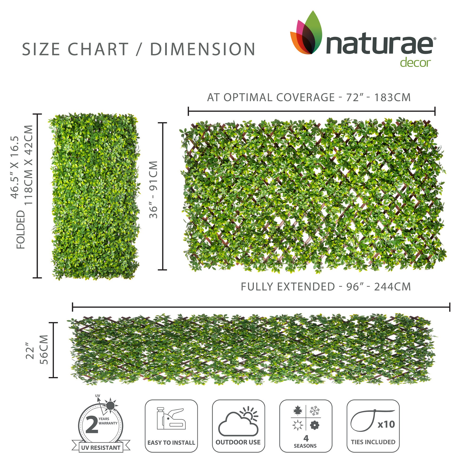 naturae decor TRP3672BR-4500-1PK Garden-Trellis - View #2