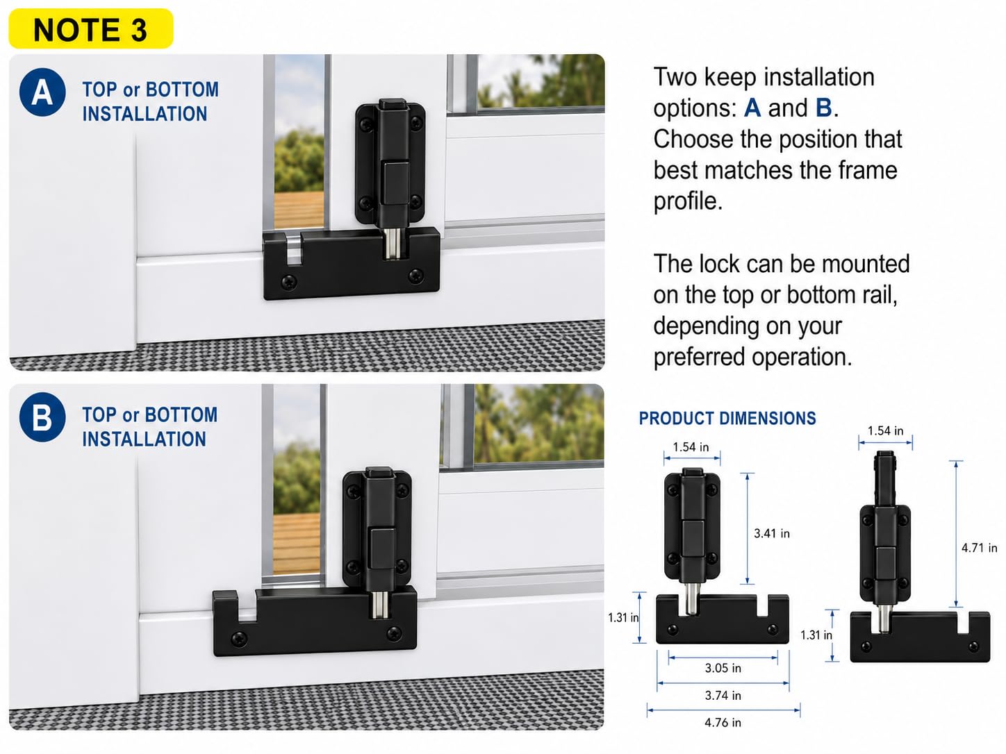 LAIFUCAM LLA0811J244 Horizontal-Sliding-Window-Sash-Locks - View #5