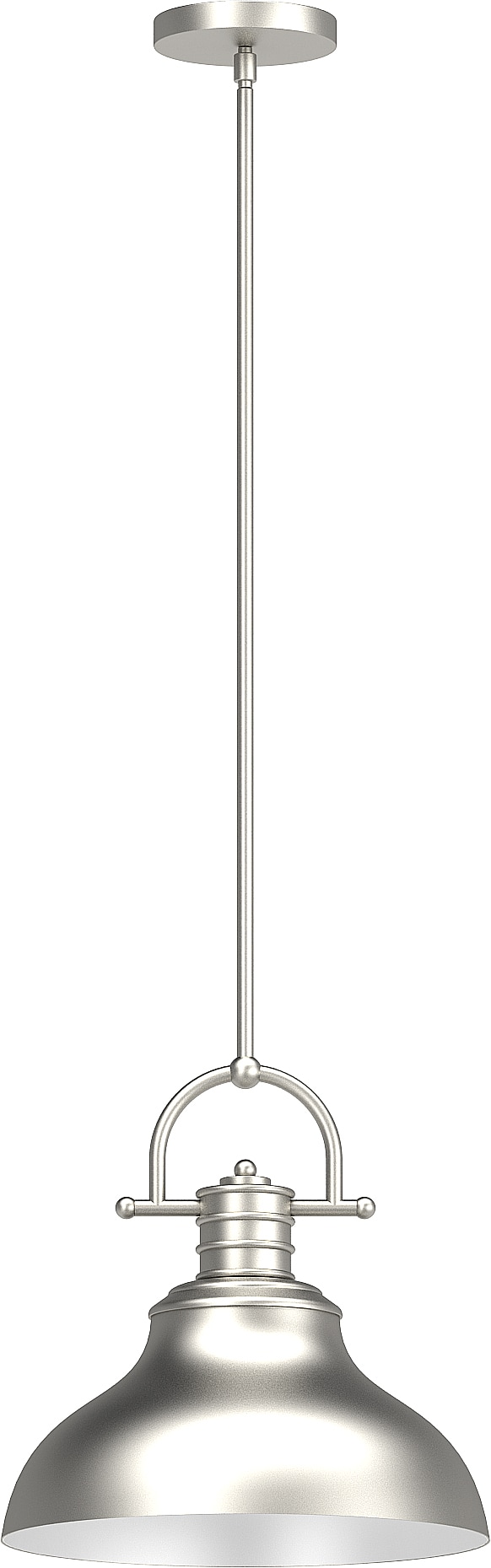 Sleek Modern LED Brushed Nickel Bell-Shaped Pendant Light