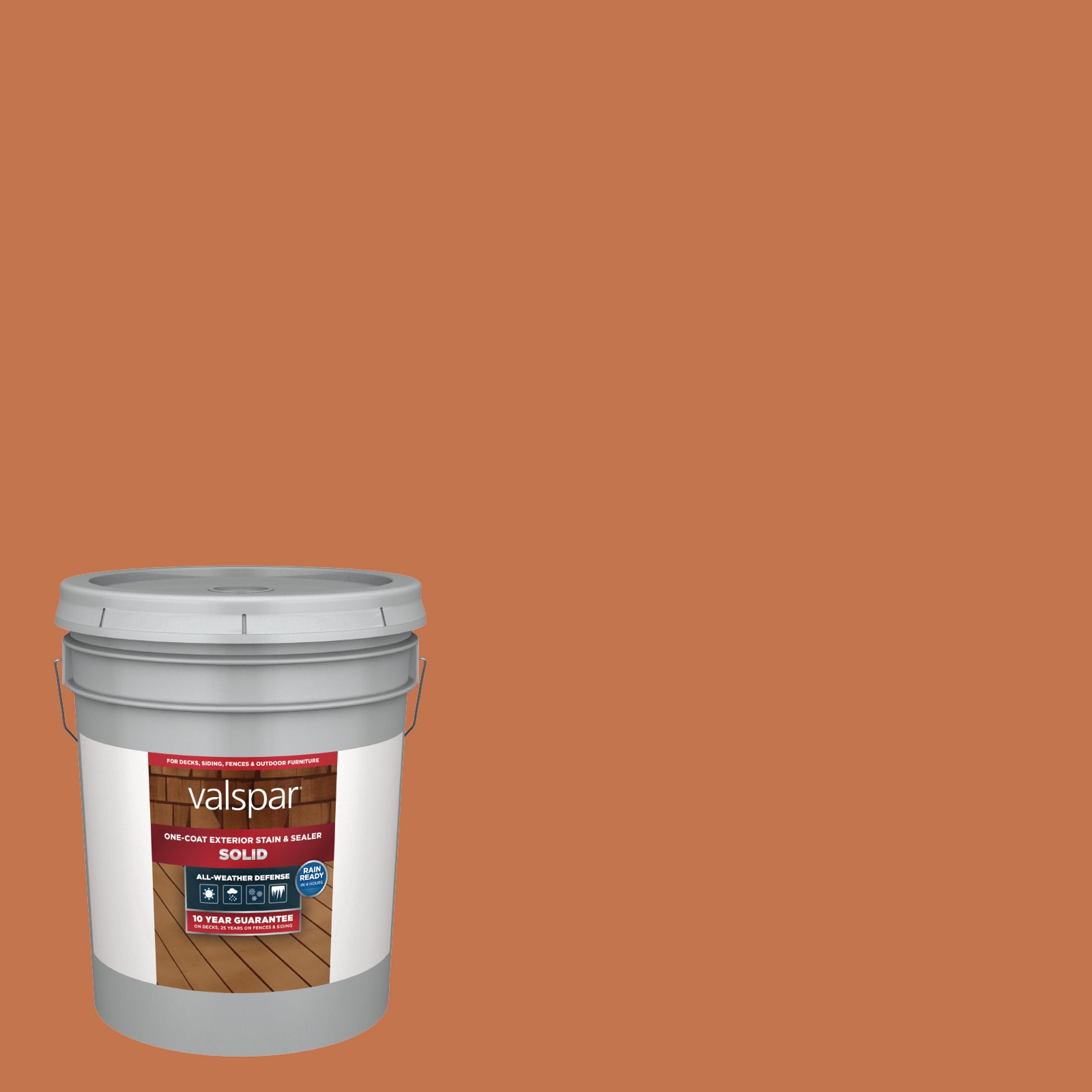 Grand Mesa Solid Exterior Wood Stain and Sealer (5-Gallon) in Orange | - Valspar GRAND MESA-1028092