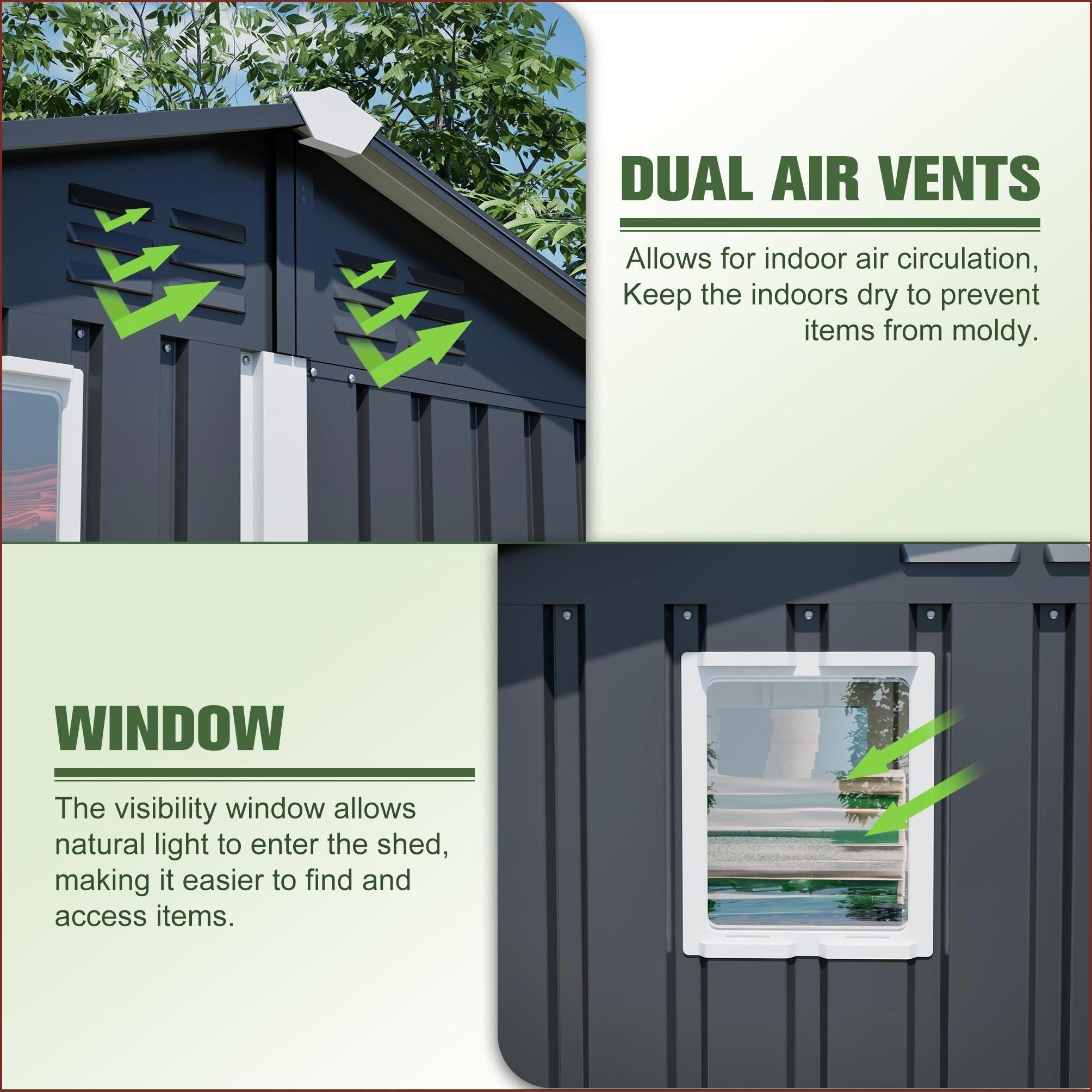 Watnature LK03ZYNWCRM6 Metal-Storage-Buildings-Sheds - View #11