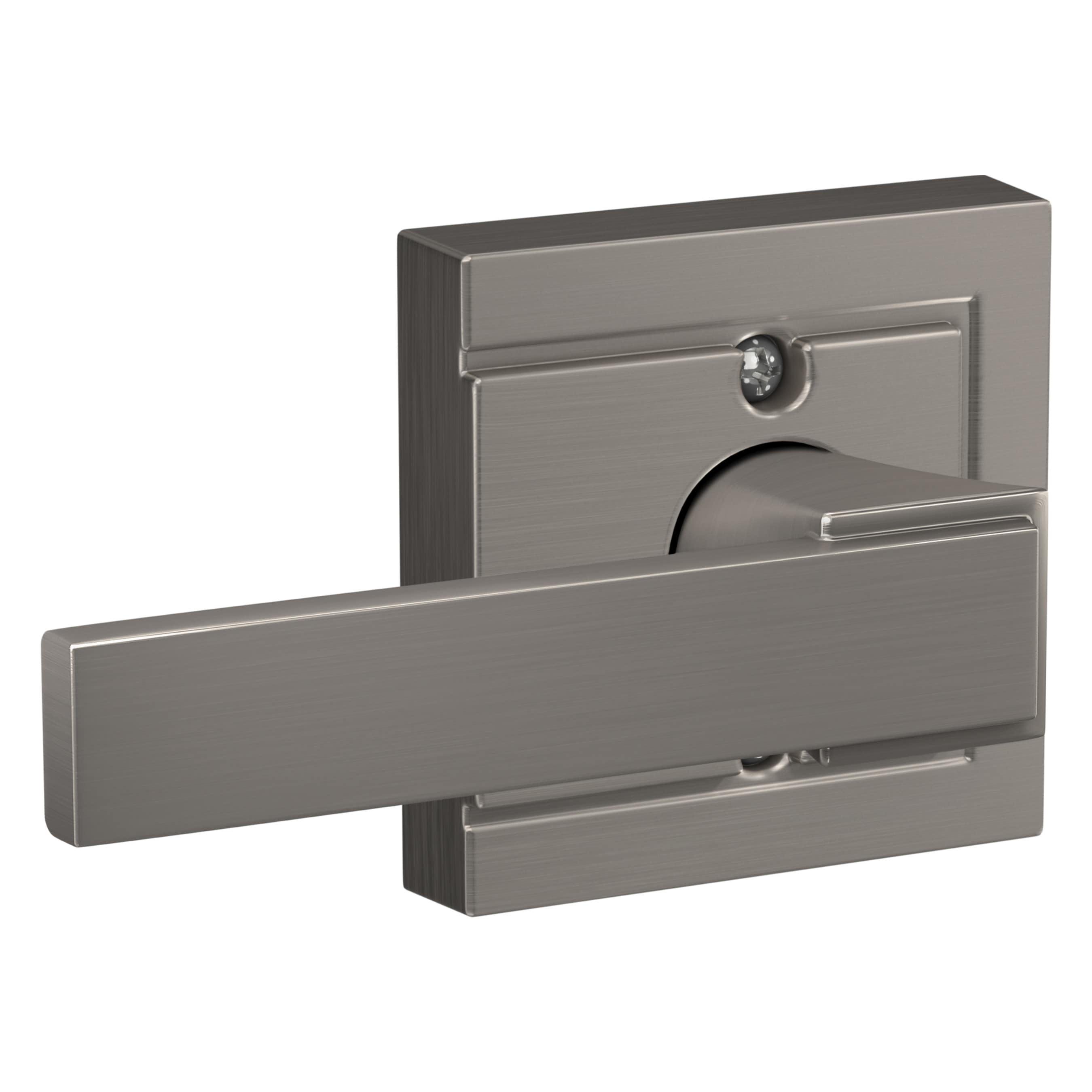 Northbrook Satin Nickel Entry Door Lever with Upland Trim