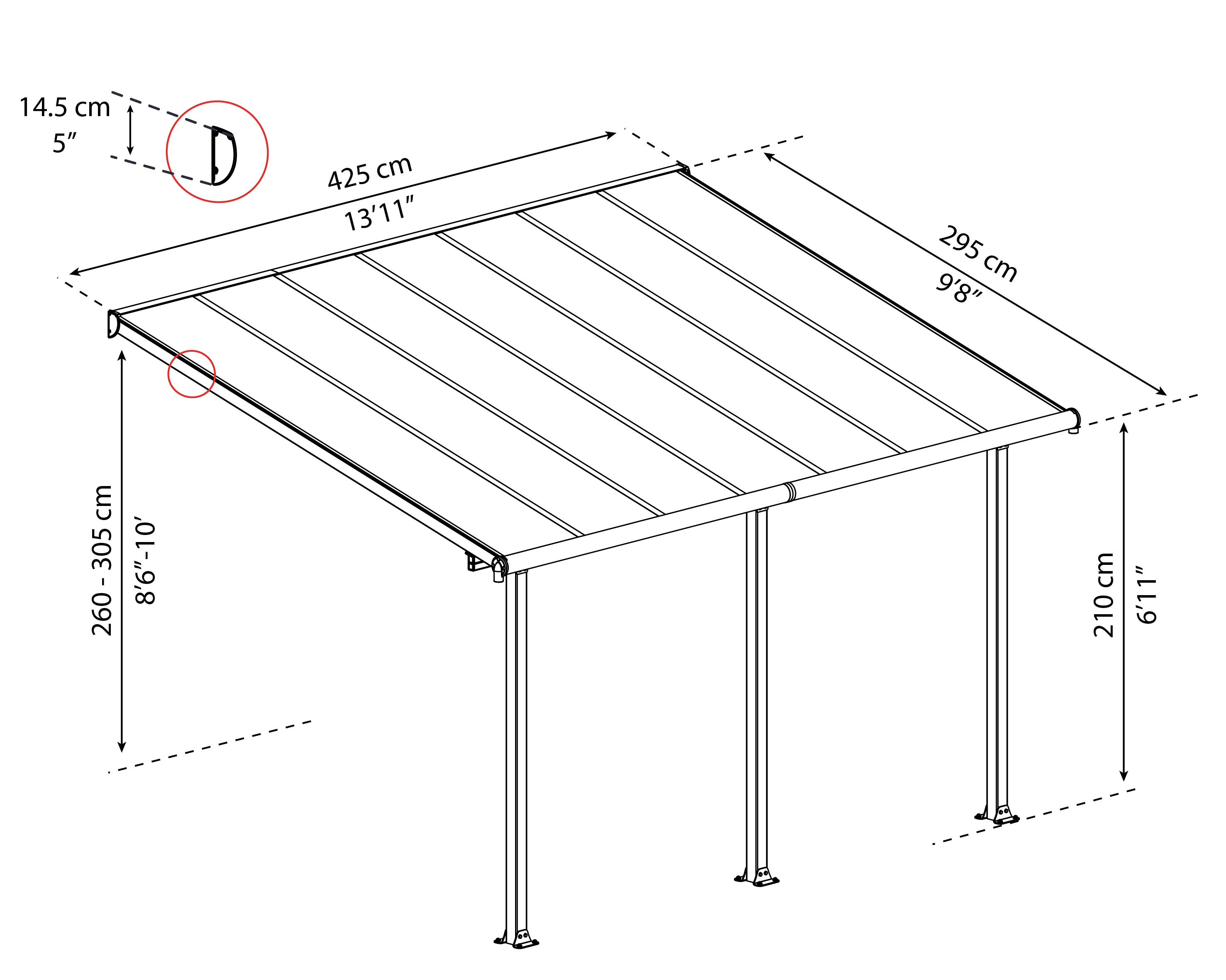 Canopia by Palram Olympia 10-ft x 14-ft Gray/Bronze Aluminum Patio ...