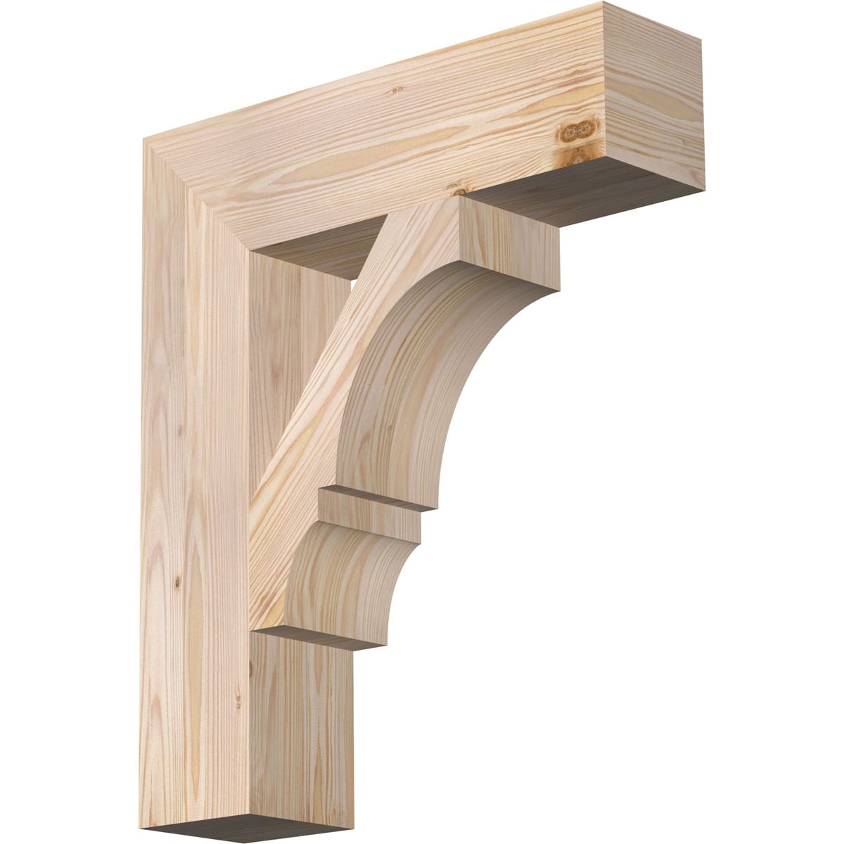Ekena Millwork BKT06X22X26BOA05SDF Balboa block smooth 5-1/2-in x 22-in x 26-in Douglas fir Brown Wood Standard bracket