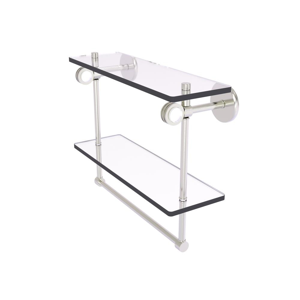 Allied Brass CV-2TBD-16-SN Clearview Satin Nickel 2 -Tier Wall mount Bathroom Shelf ( 16-in x 12.8-in x 5-in )